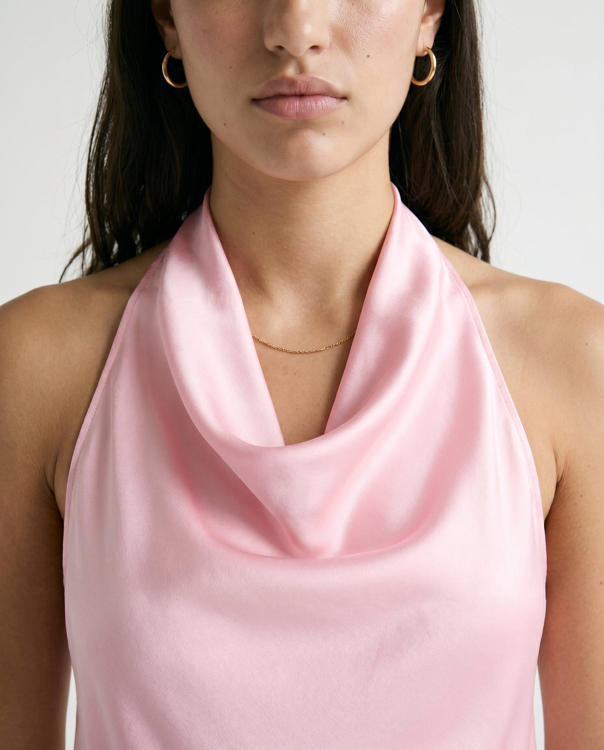 Sleeveless Cowl Neck Top Pink COCA