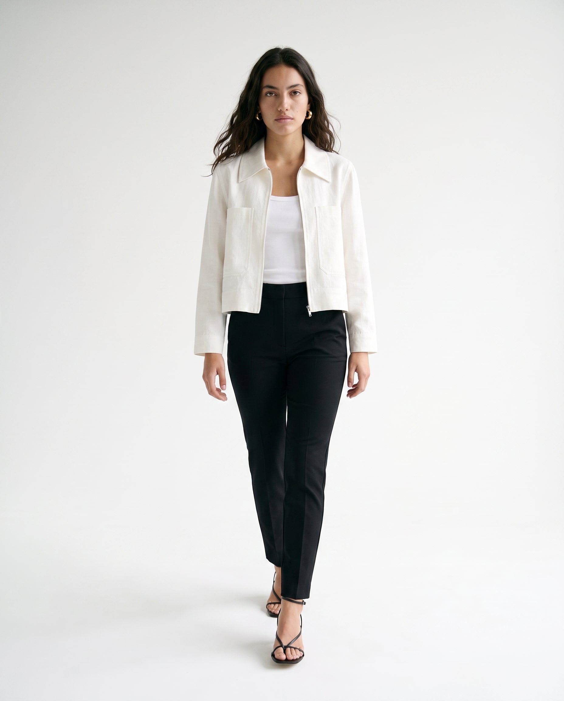 Tie-Front Shacket White