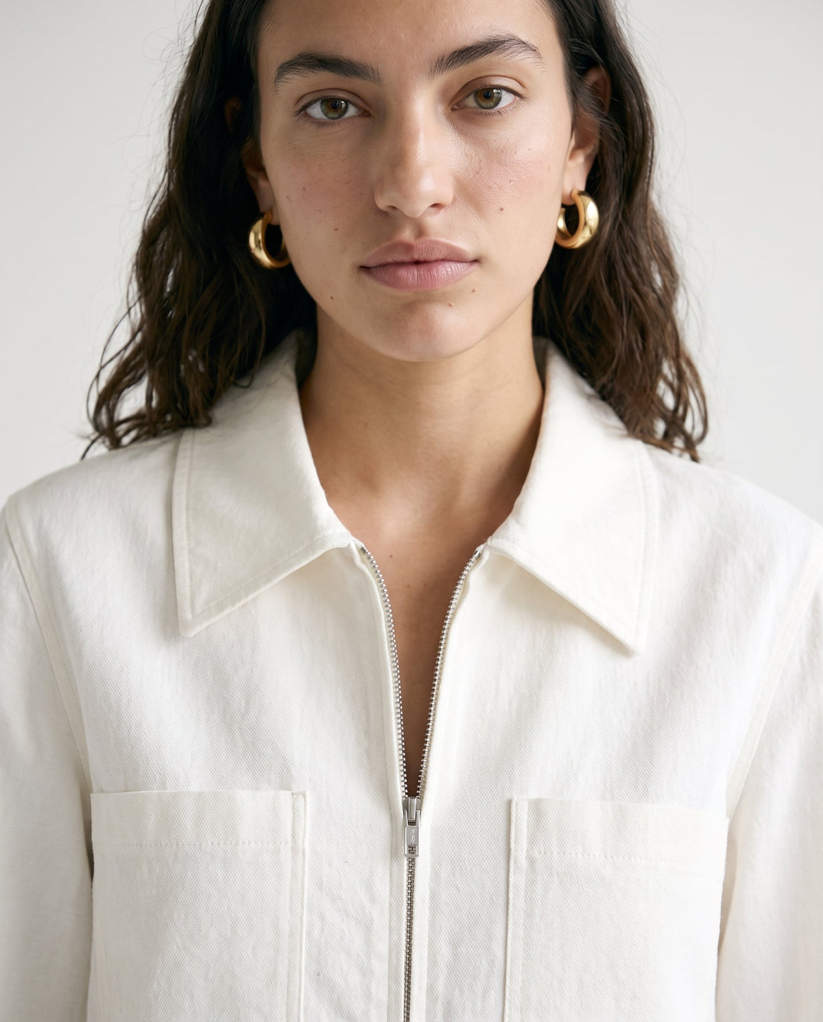 Tie-Front Shacket White 29 28