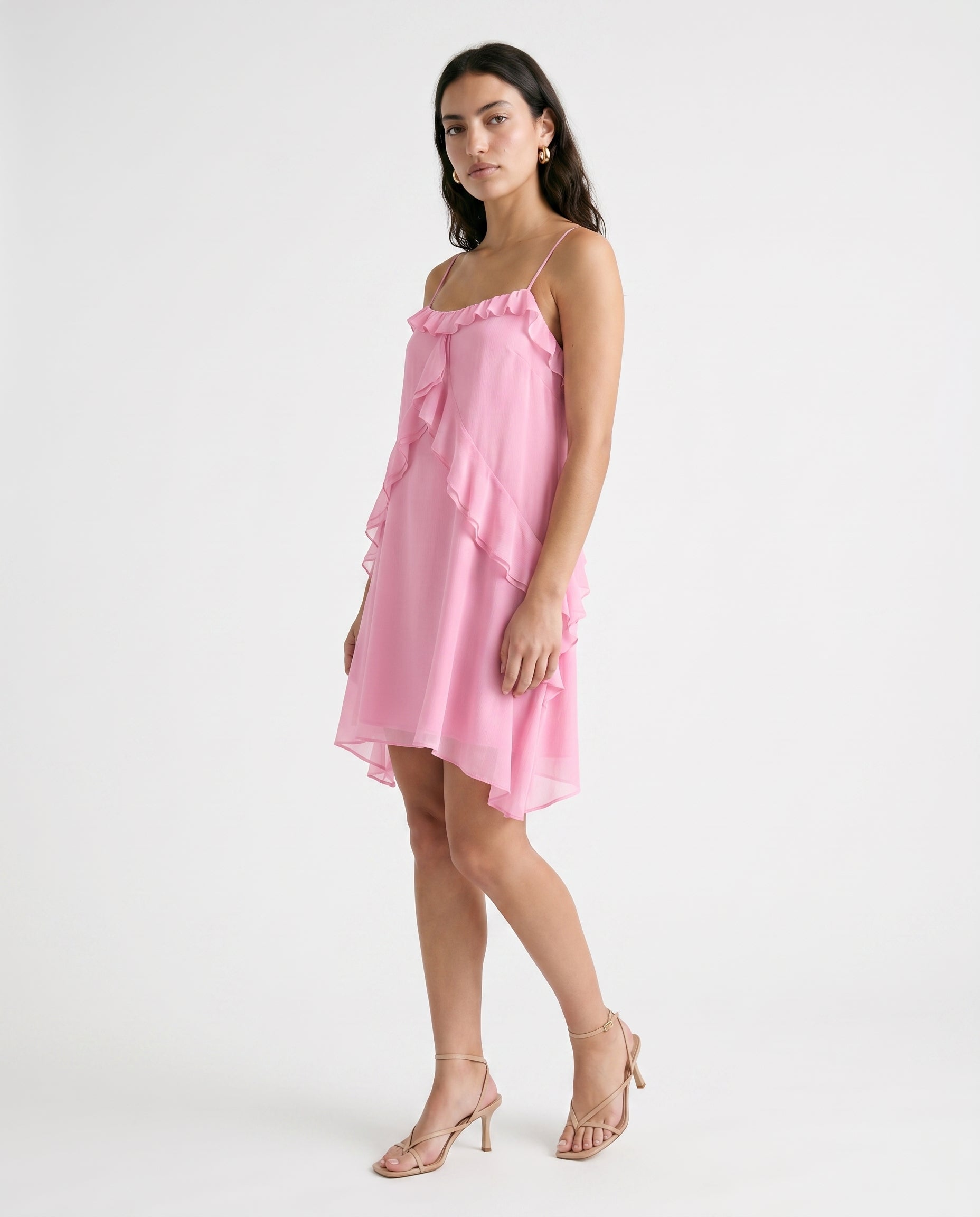 Soft Gathered Dress Pink