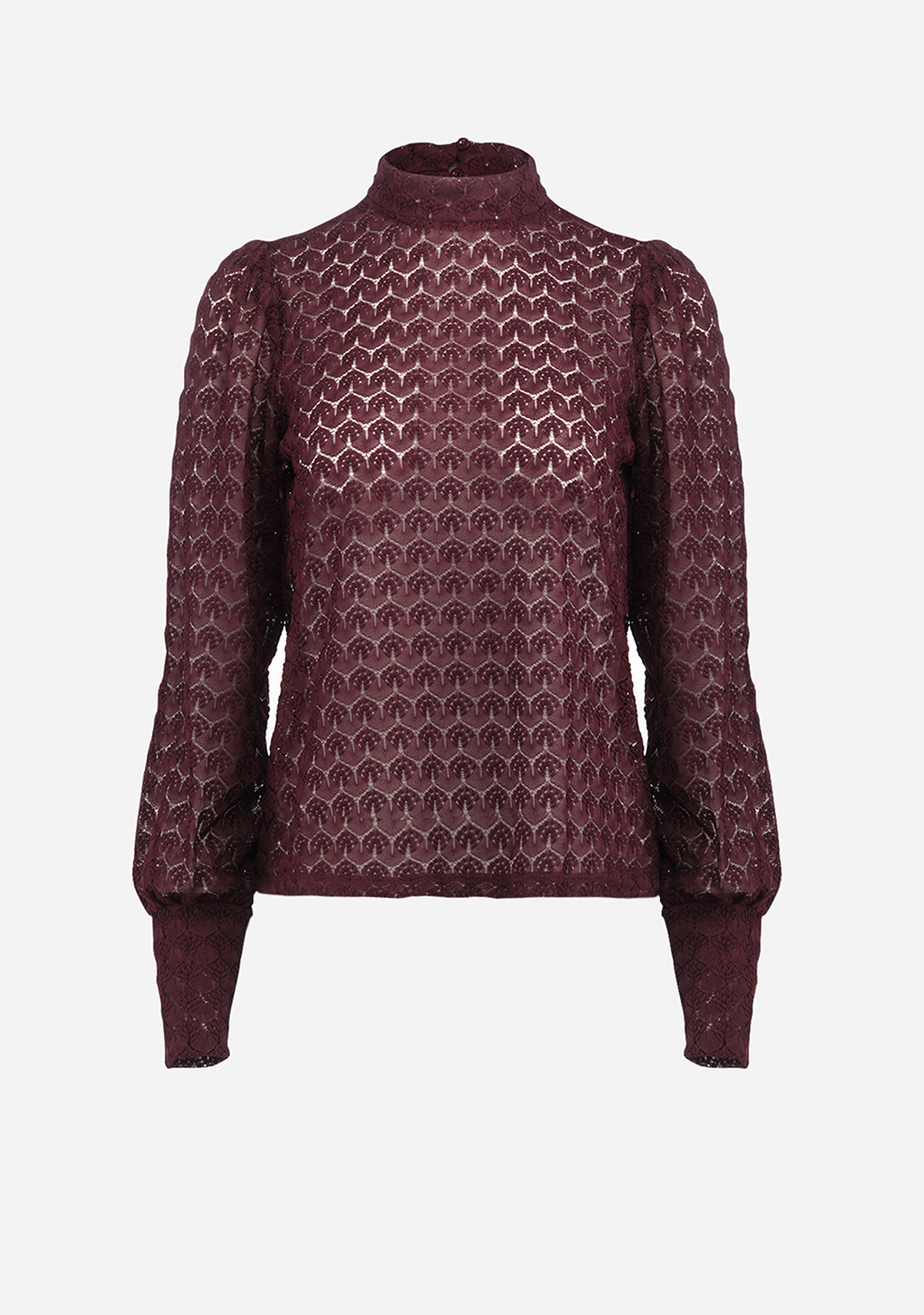 VMBecca Ls High Neck Lace Top Jrs Noos Winetasting