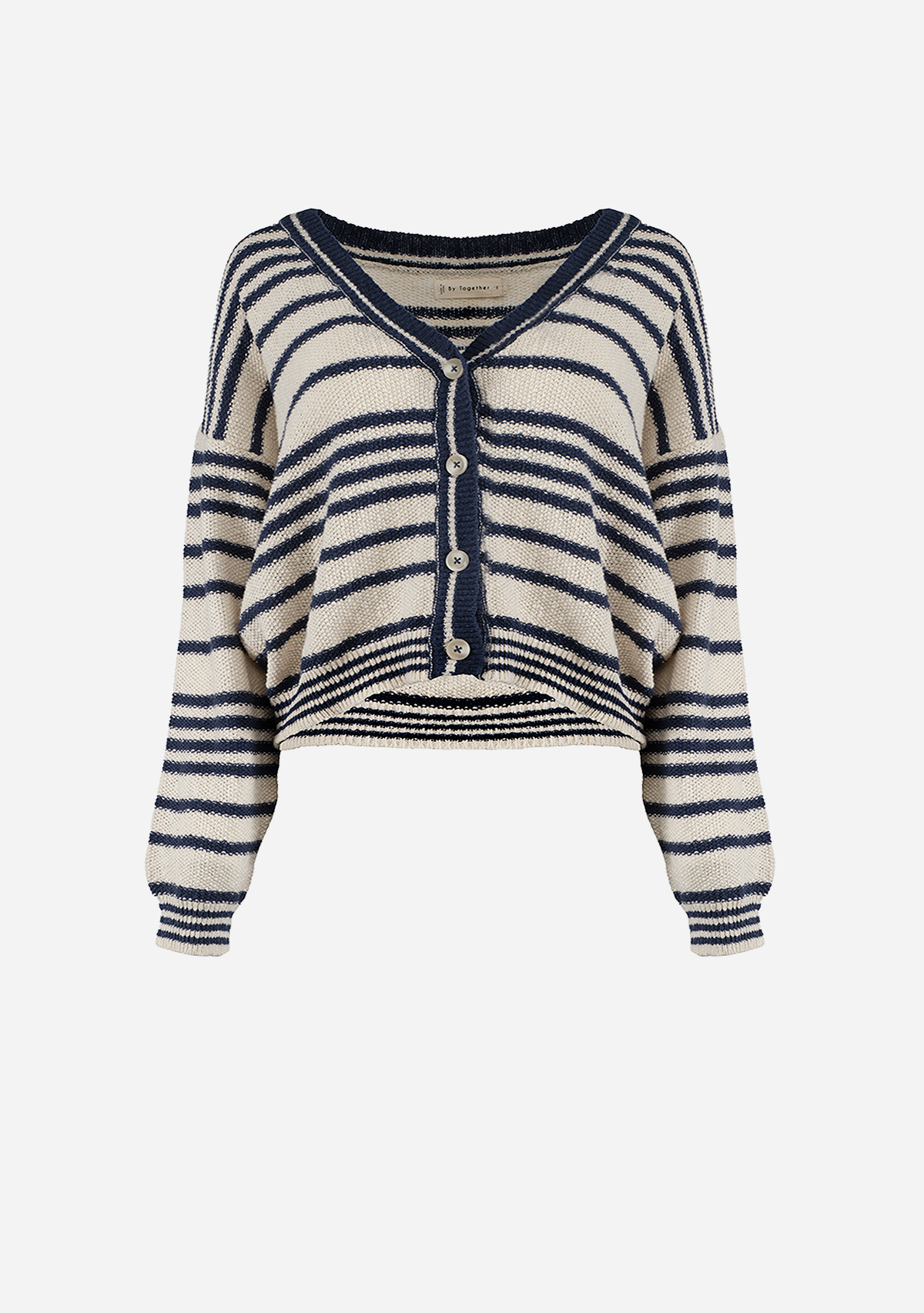 Alder Striped Cardigan Natural/Blue