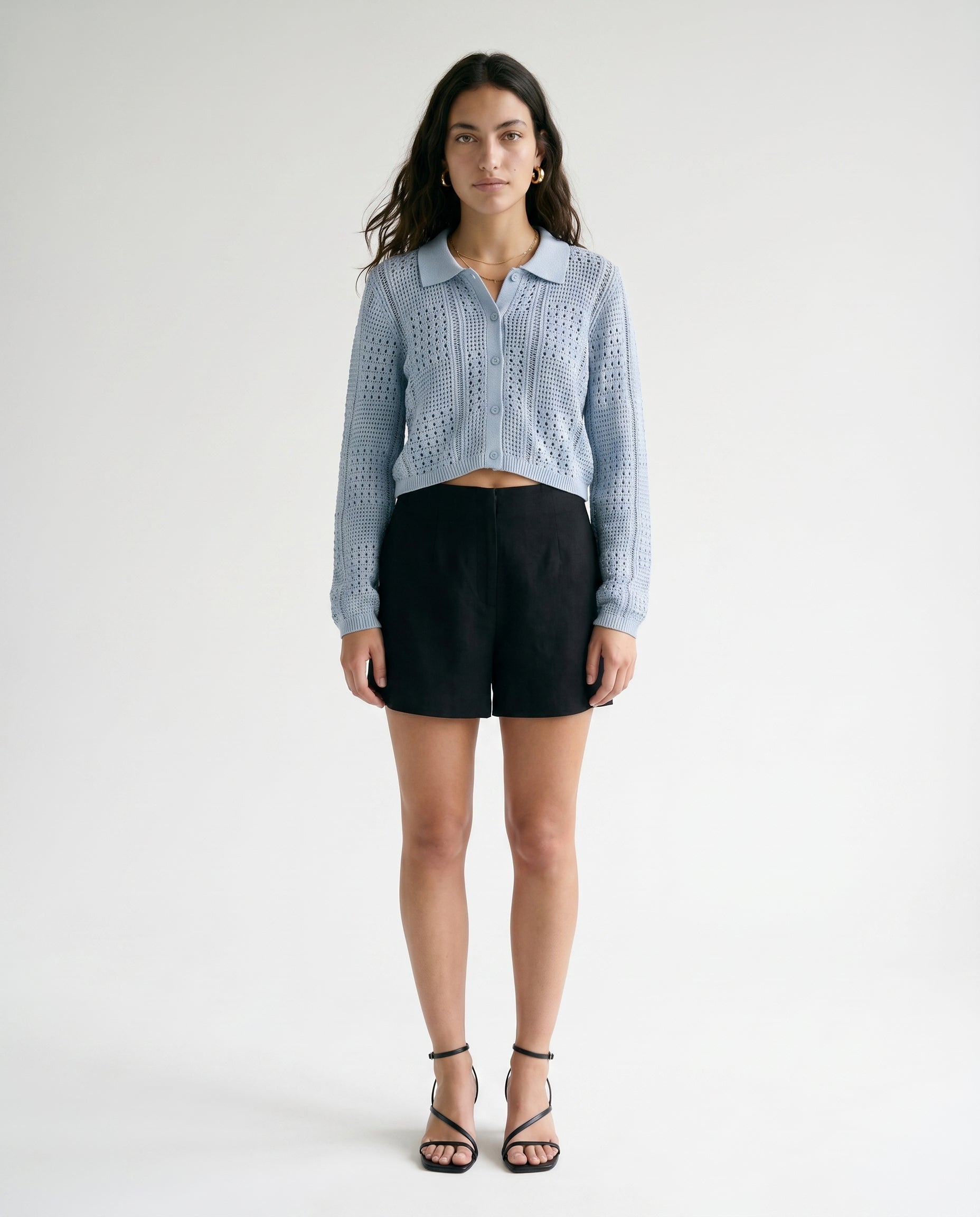 Jx sue Polo Neck Knit Skyway Blue JJXX