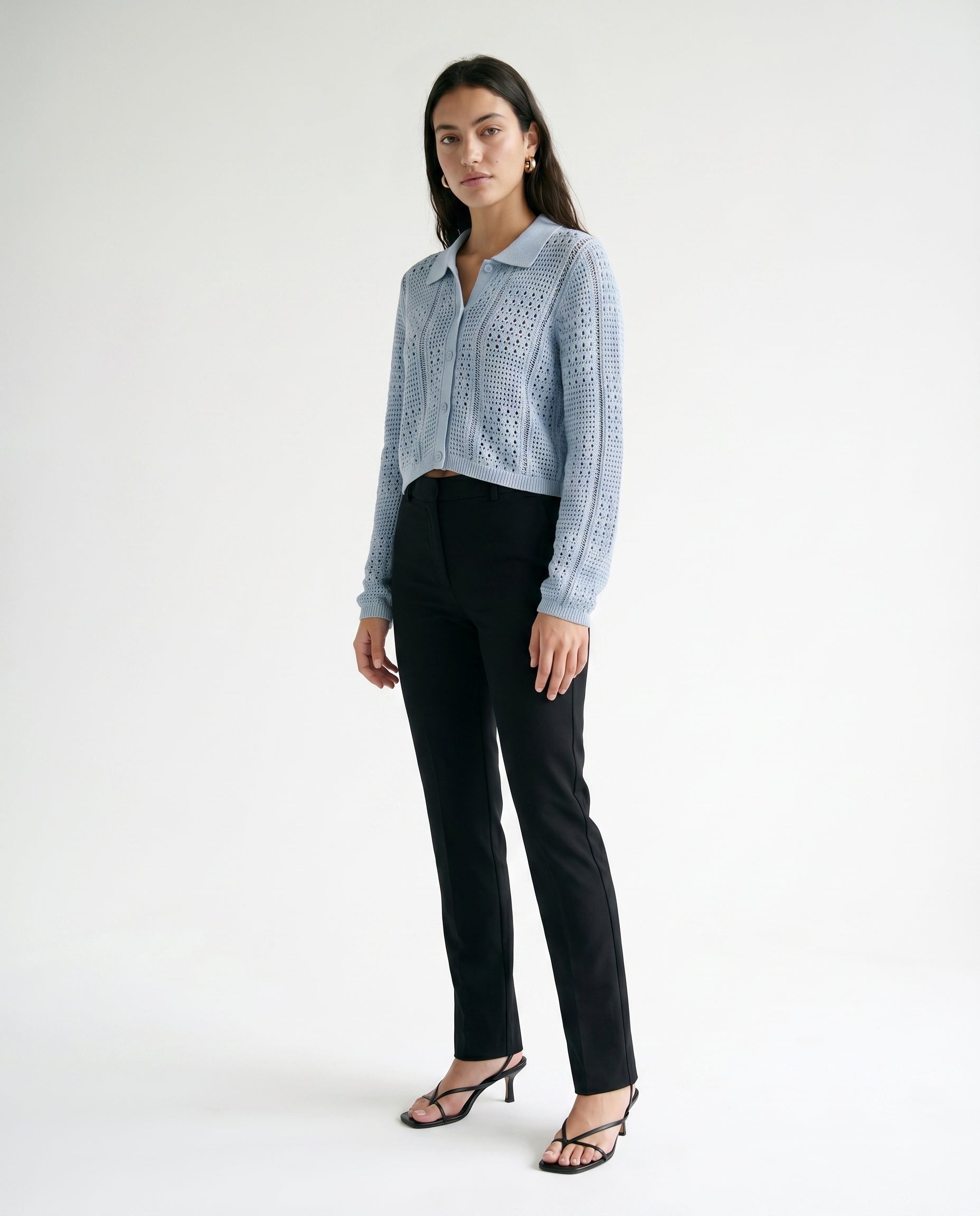 Jx sue Polo Neck Knit Skyway Blue JJXX