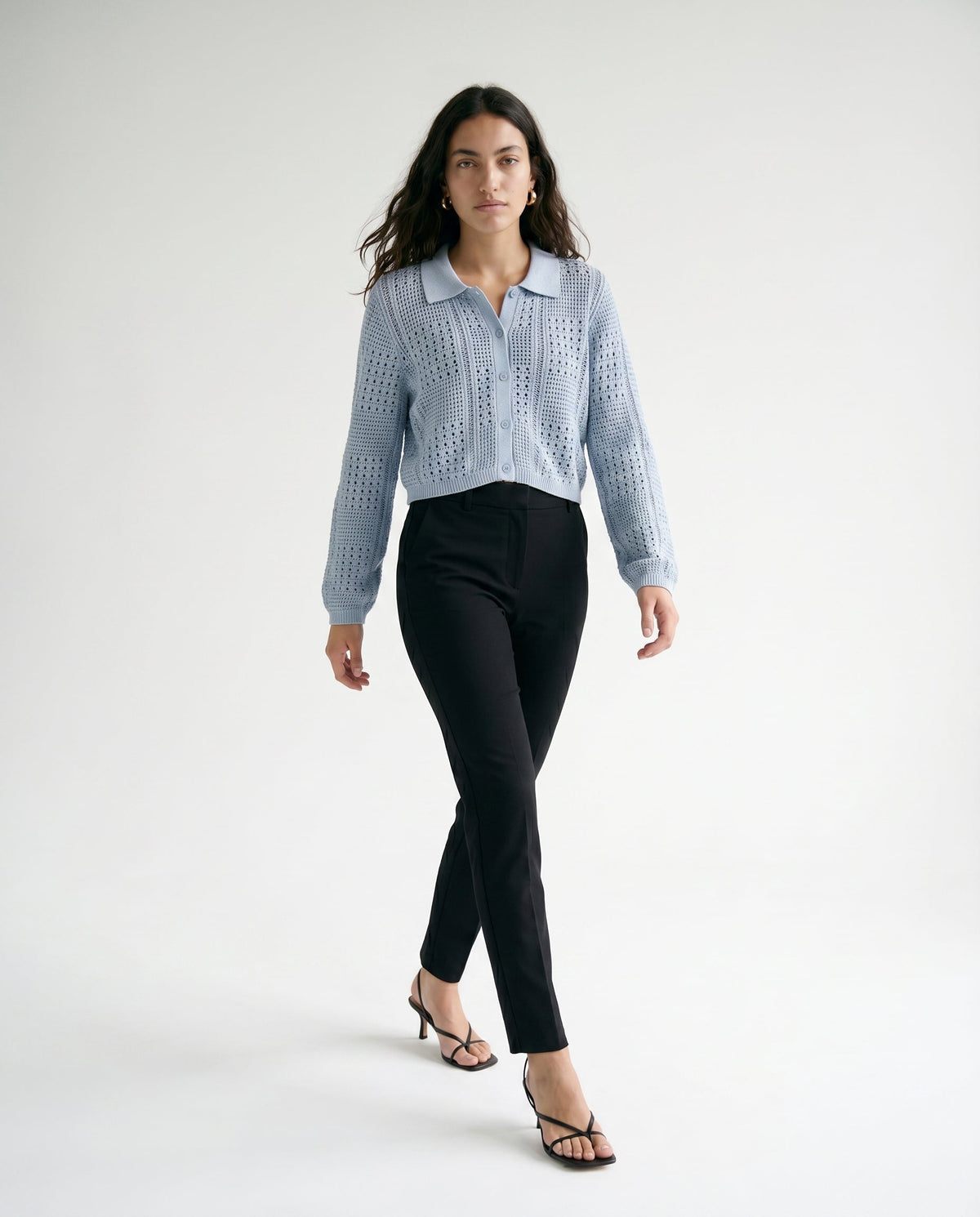 Jx sue Polo Neck Knit Skyway Blue JJXX