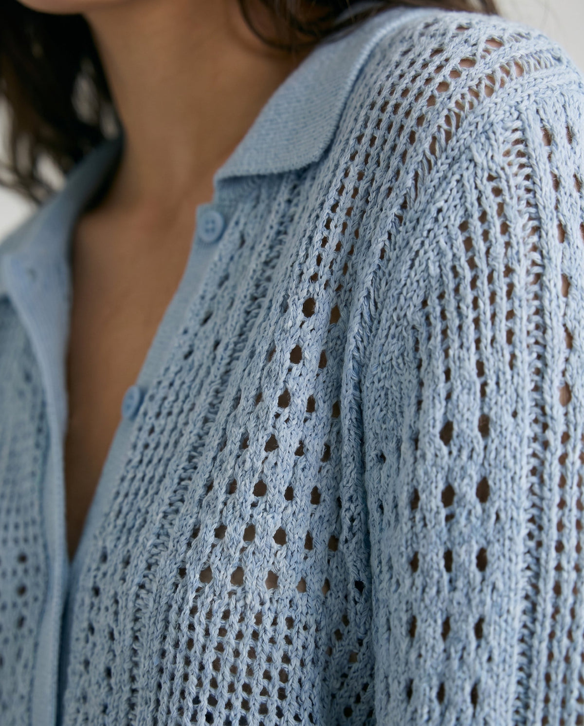 Jx sue Polo Neck Knit Skyway Blue JJXX