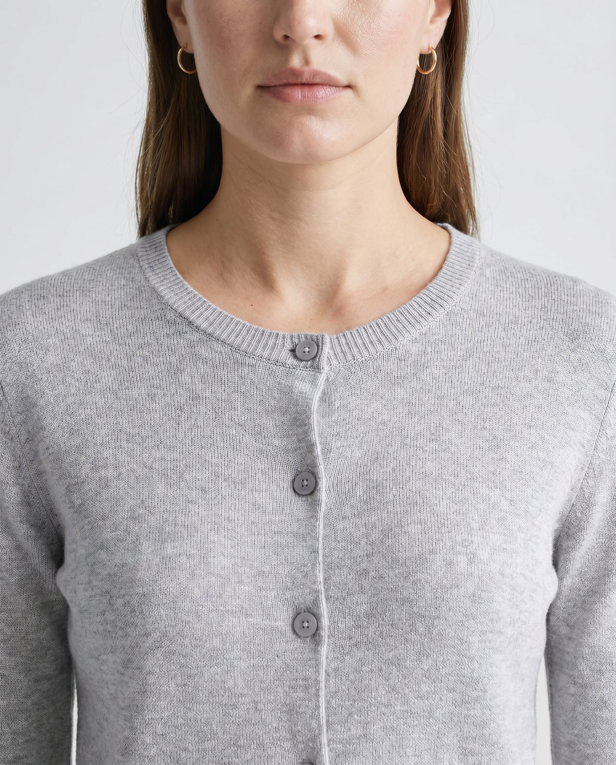 Classic Button Front Cardigan Gray Slow High