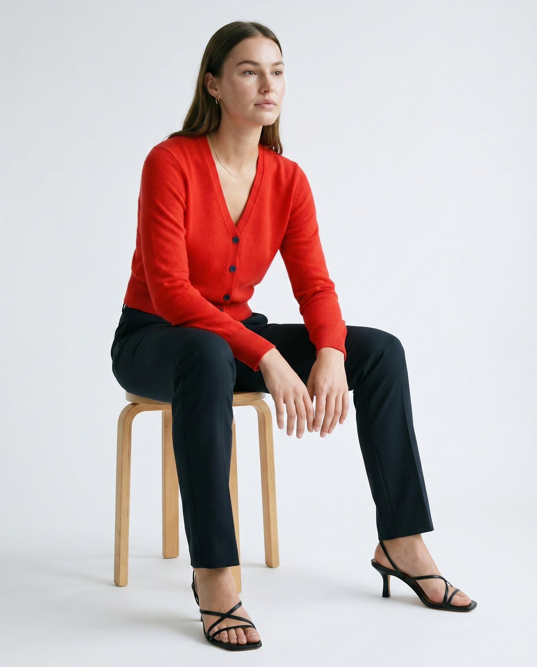 Bold Red Knit Cardigan Red ALTAR