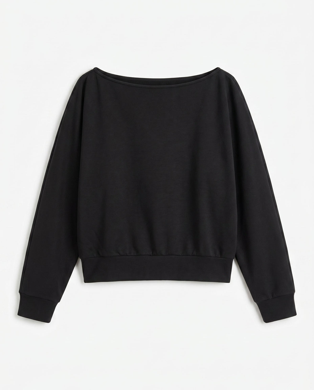 Long Sleeve Twist Hem Top Black audrey