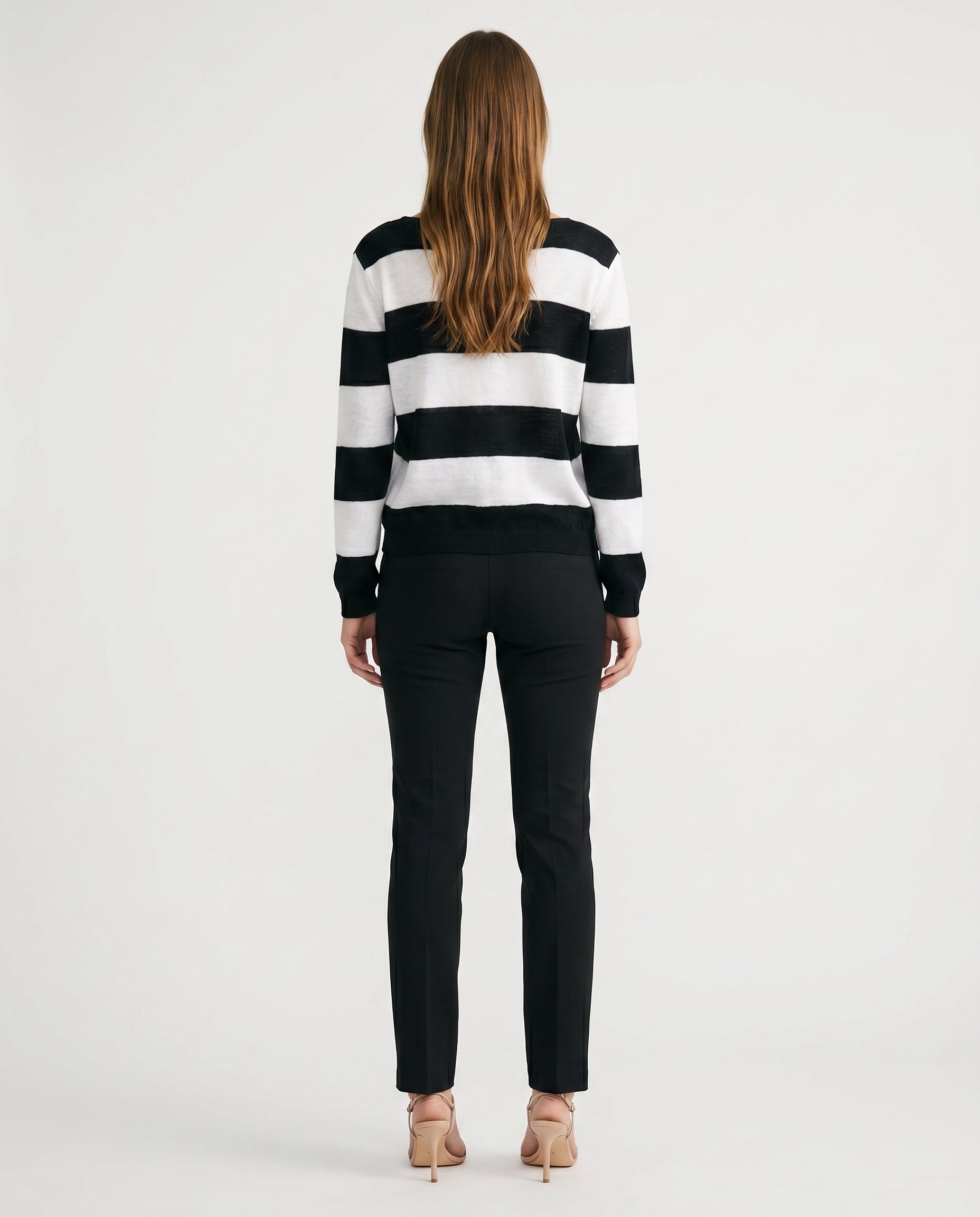 Black Stripes Knit Sweater Black/White Stripes ALTAR