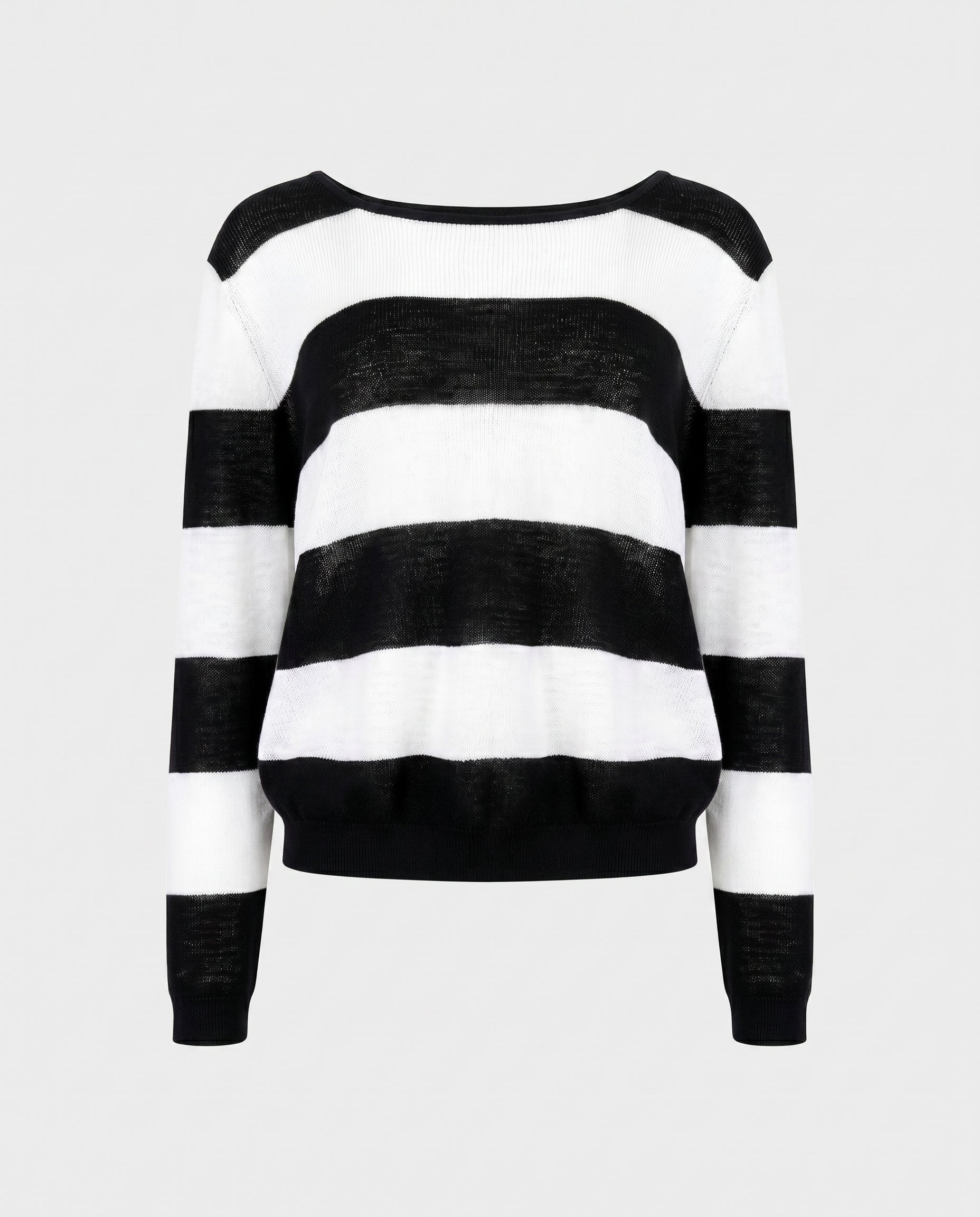 Black Stripes Knit Sweater Black/White Stripes
