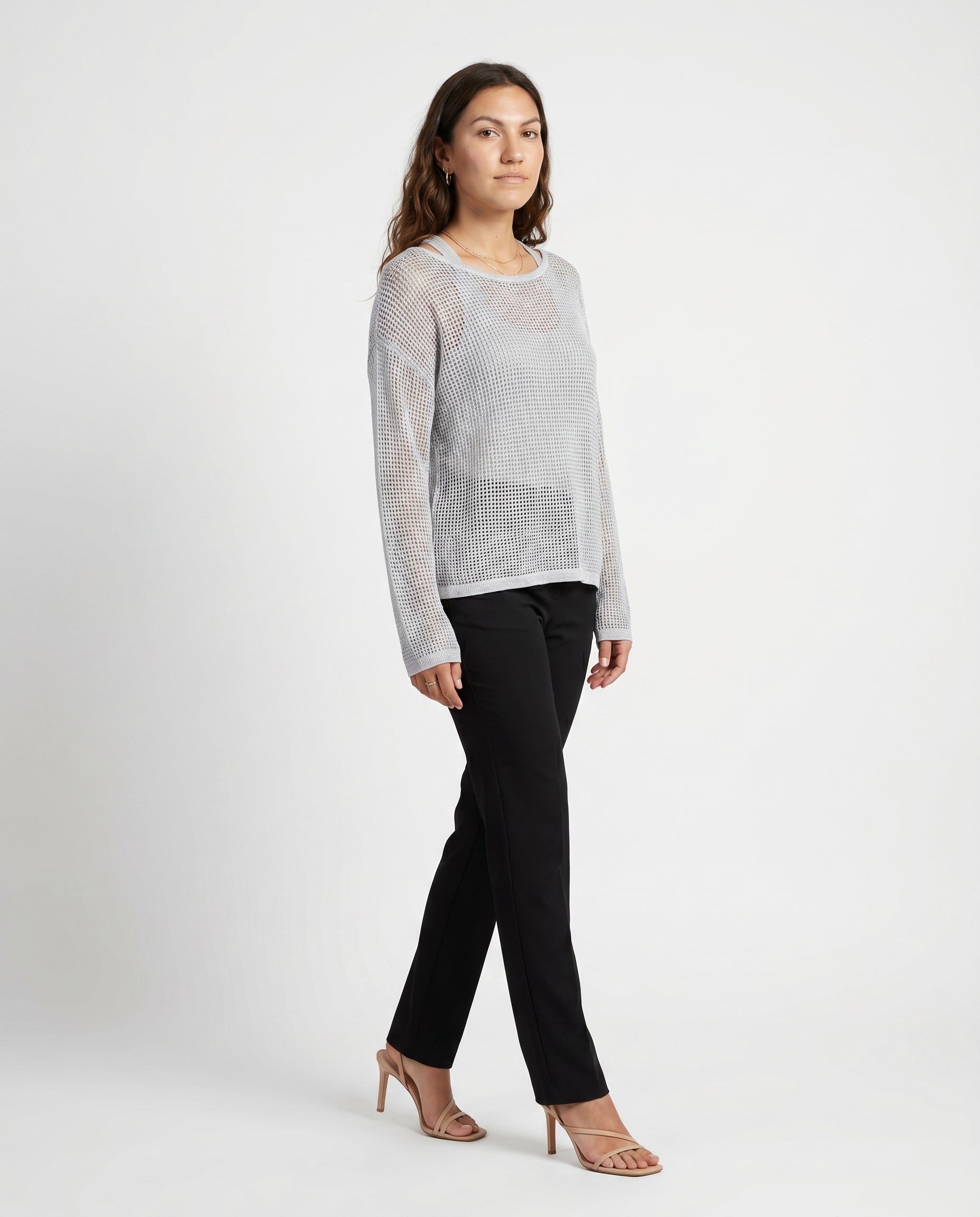 Essential One-Shoulder Top Grey SLOW HIGH