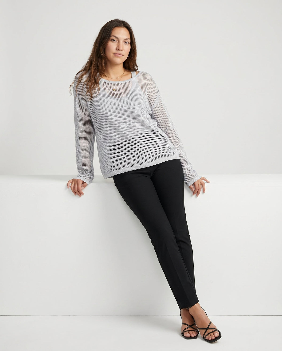 Essential One-Shoulder Top Grey SLOW HIGH
