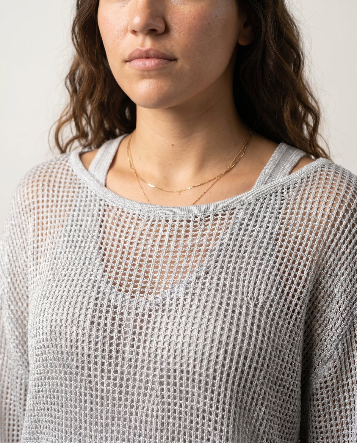 Essential One-Shoulder Top Grey SLOW HIGH