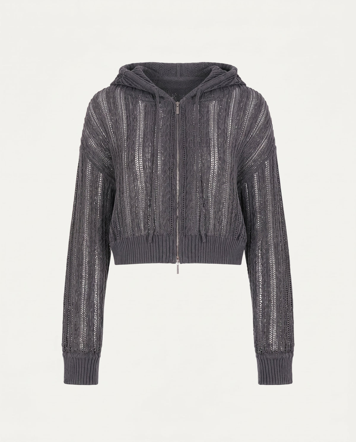 Hooded Zip Top Black SLOW HIGH