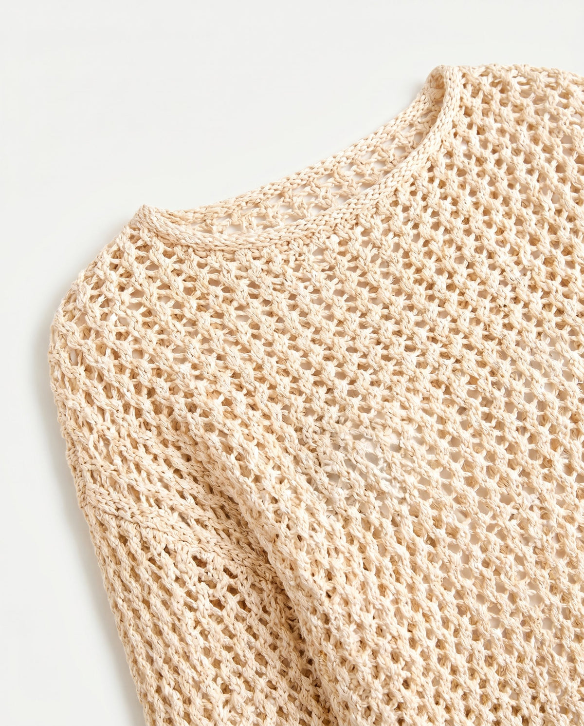 Textured Knit Sweater Beige COCA