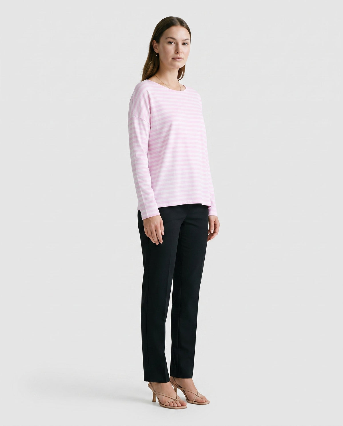 Fine Knit Top Pink Stripe 29 28