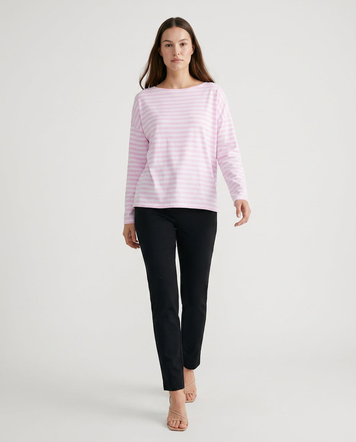 Fine Knit Top Pink Stripe 29 28