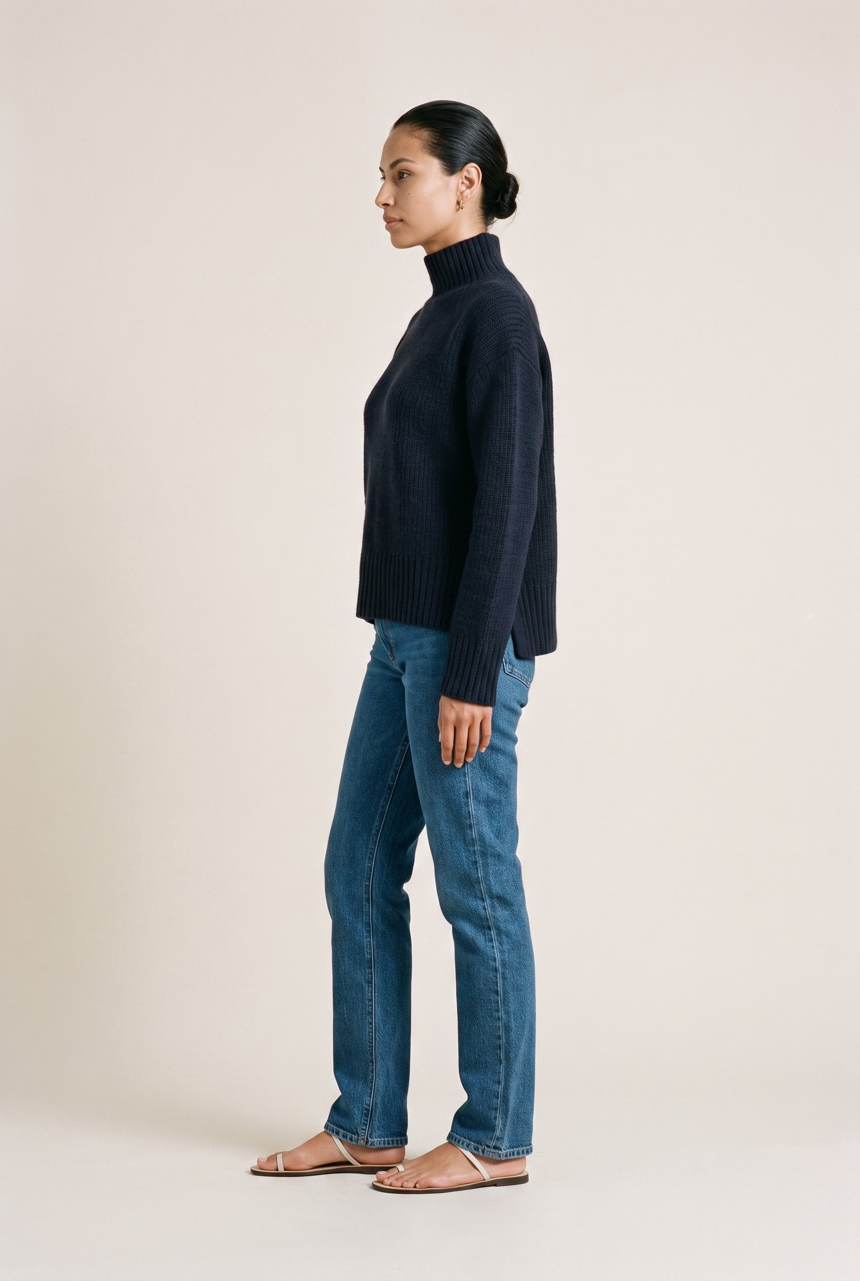 Boxy Mock Neck Sweater