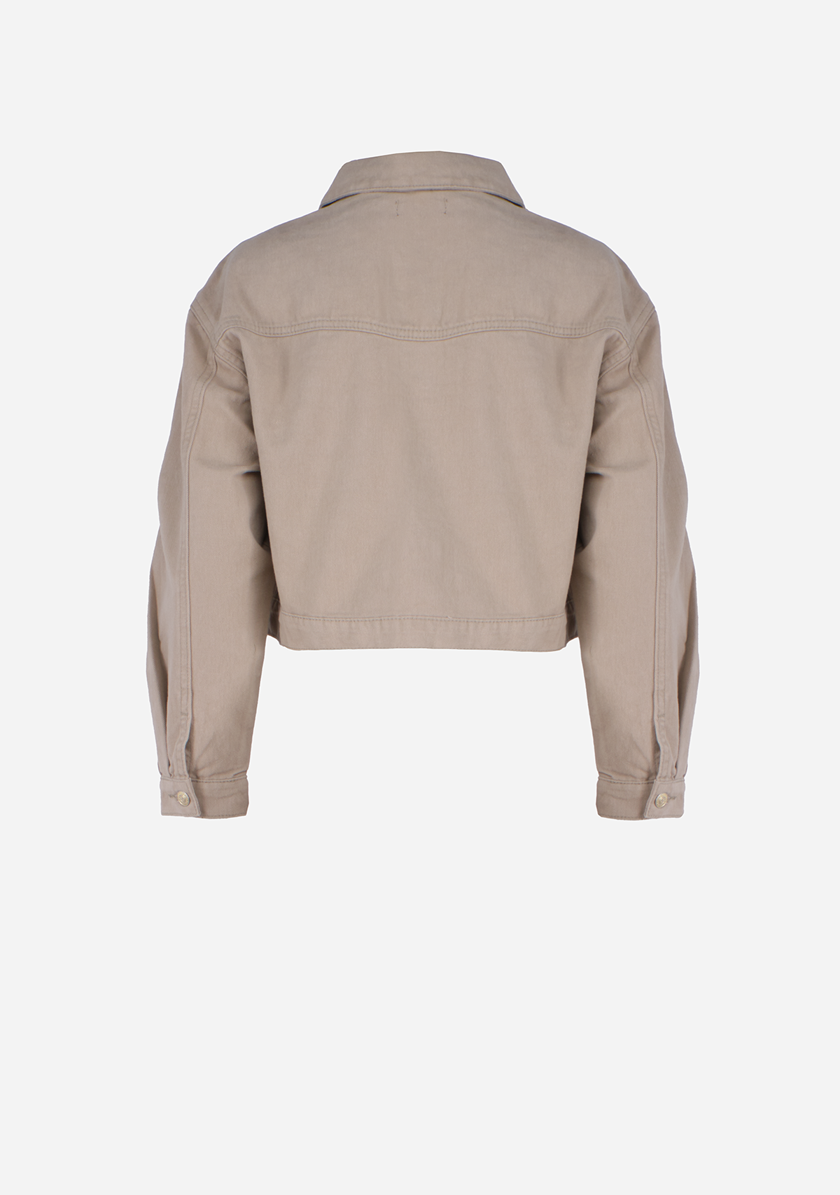 Soft Denim Crop Jacket Khaki