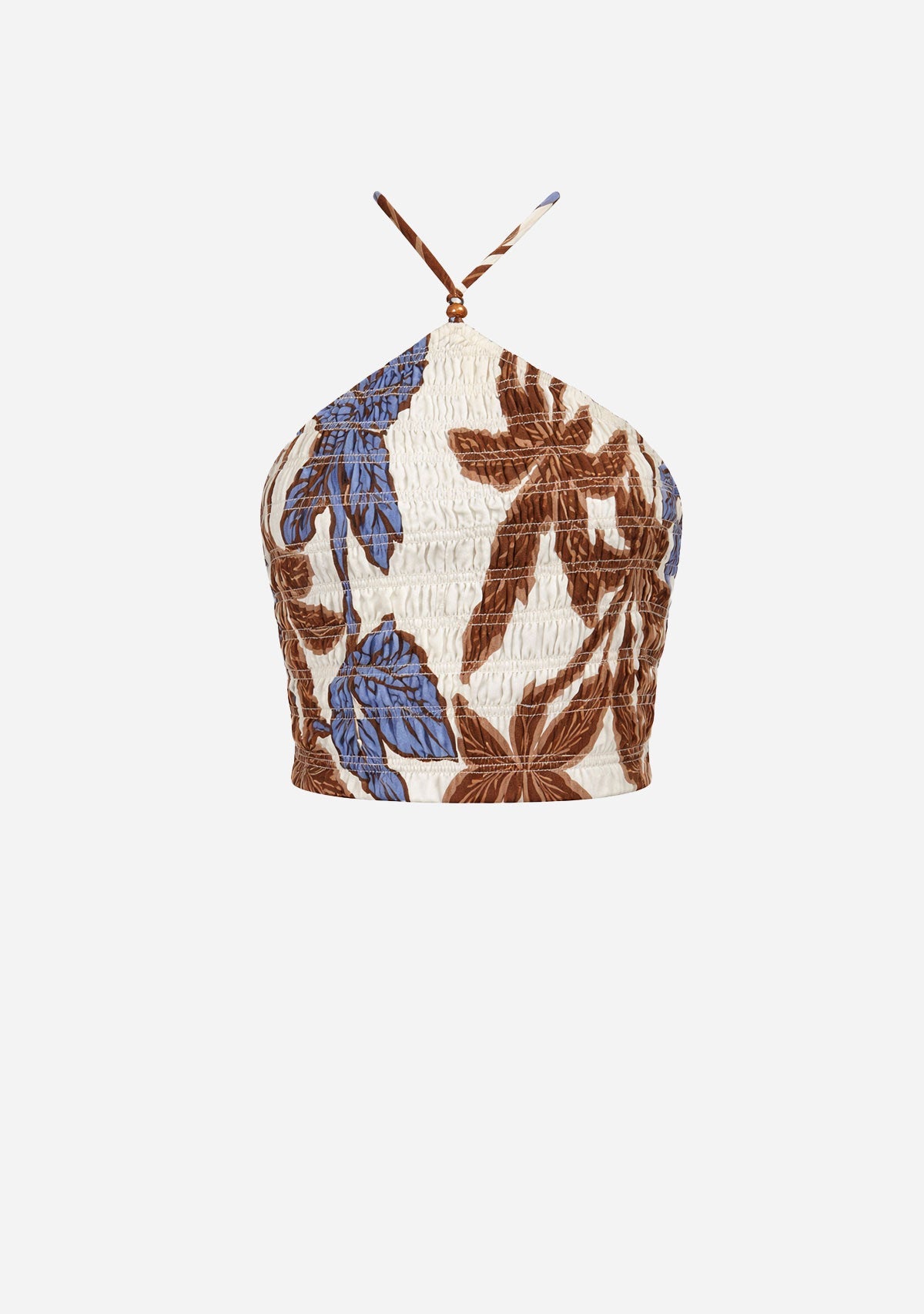 Elastic Smocked Halter Top Aakaa