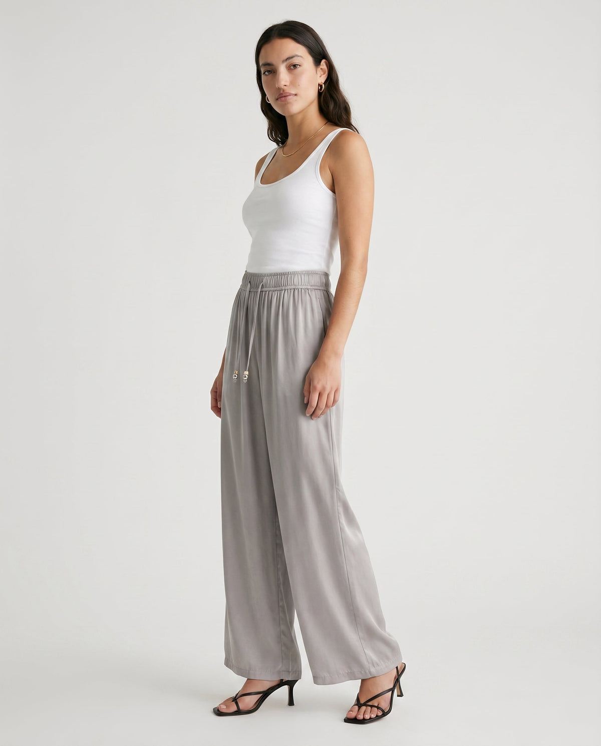Wide Silver Gray Leg Pants Silver Gray ALTAR