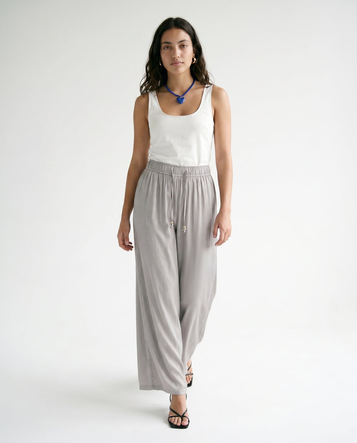 Wide Silver Gray Leg Pants Silver Gray ALTAR