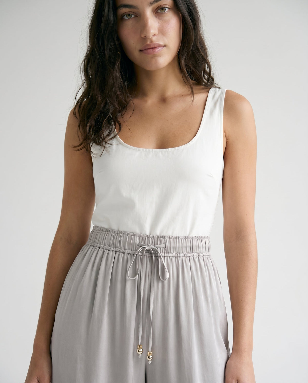Wide Silver Gray Leg Pants Silver Gray ALTAR