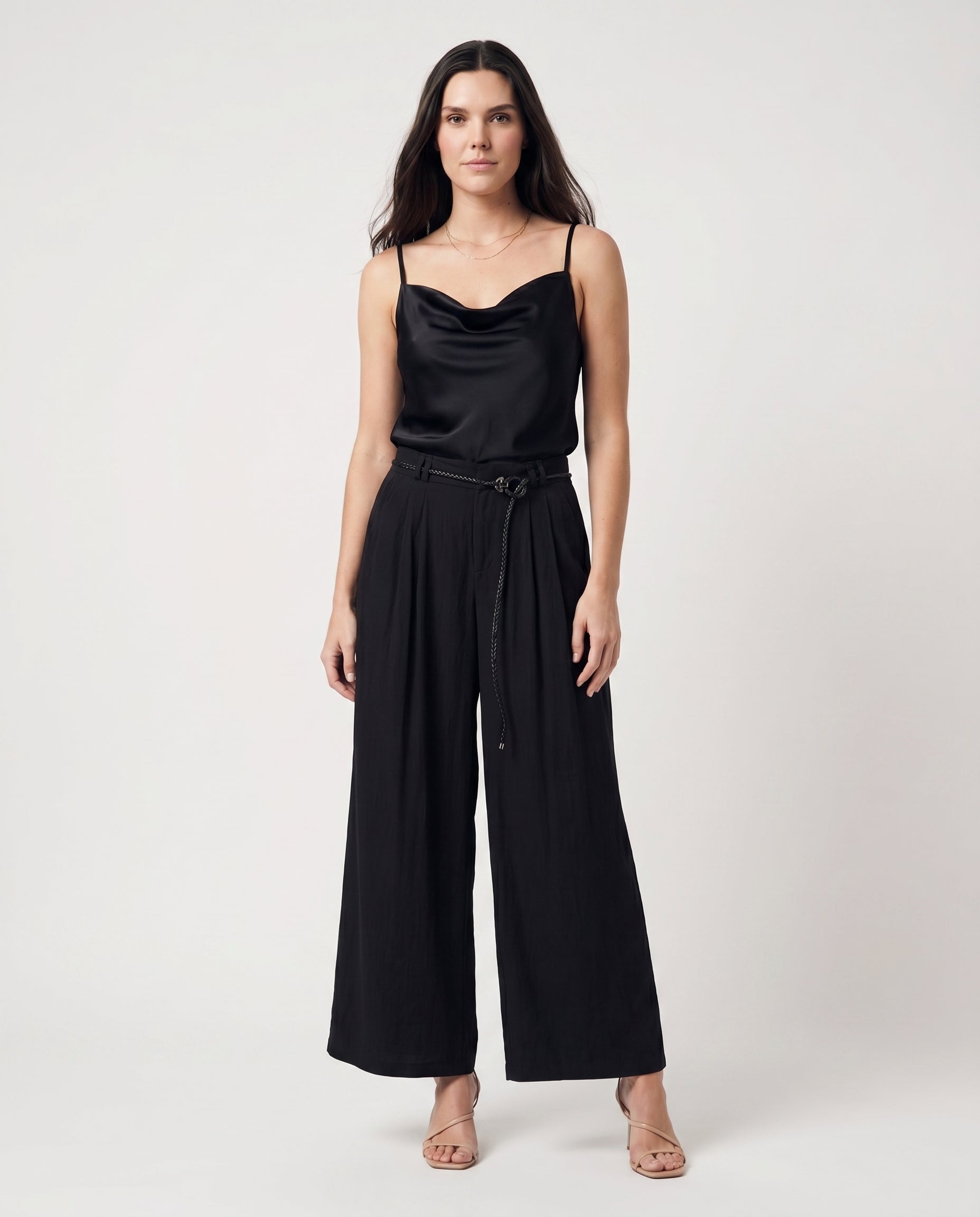 Pleated Wide-Leg Pants Black 12 Rue Collette
