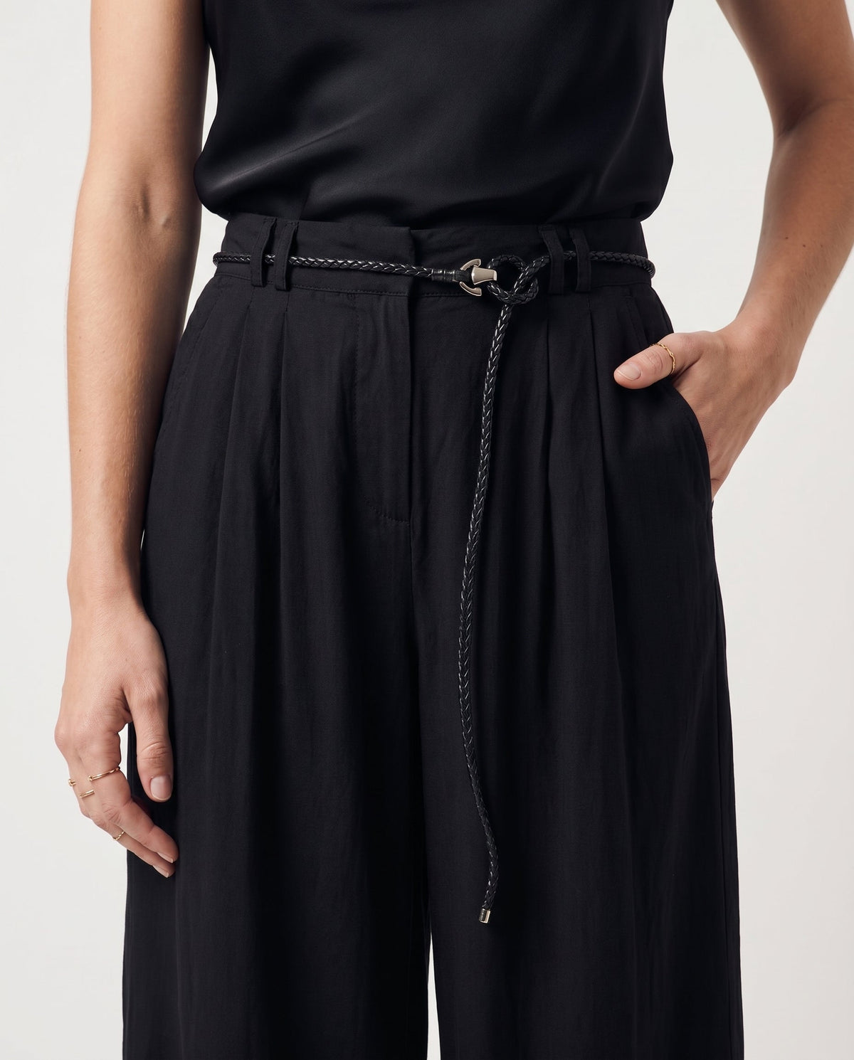 Pleated Wide-Leg Pants Black 12 Rue Collette