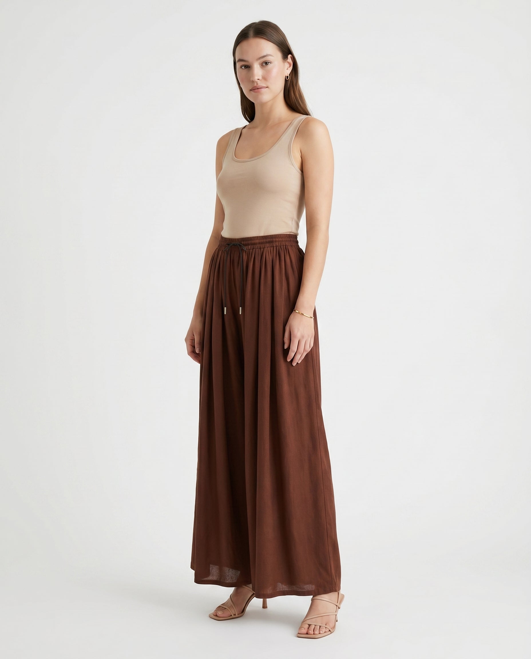 Pleated Pants Brown 29 28