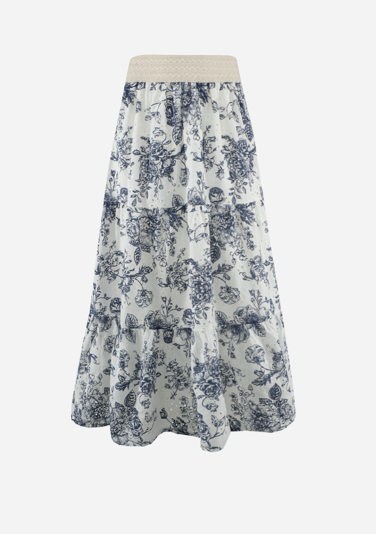Women's Woven Skirt Navy Print