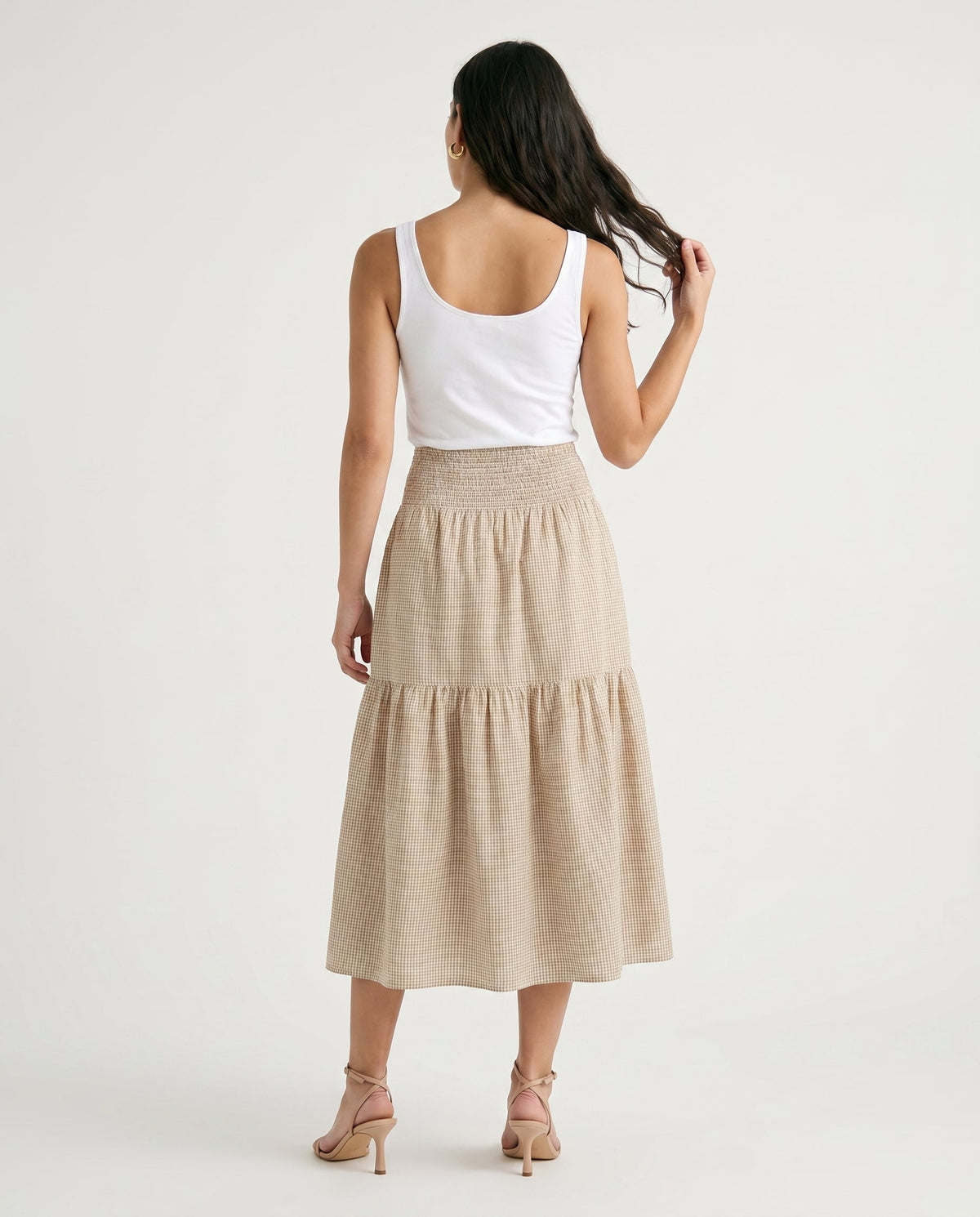 Jx zoe Seersucker Smock Long Skirt Cornstalk White Bestseller (Vero Moda, Noisy May, Only, JJXX)