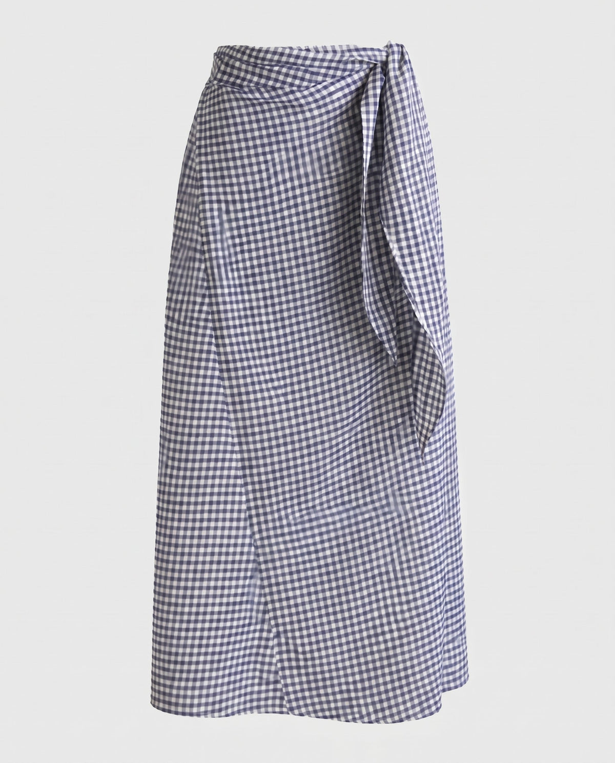 Checkered Long Skirt Navy Check audrey
