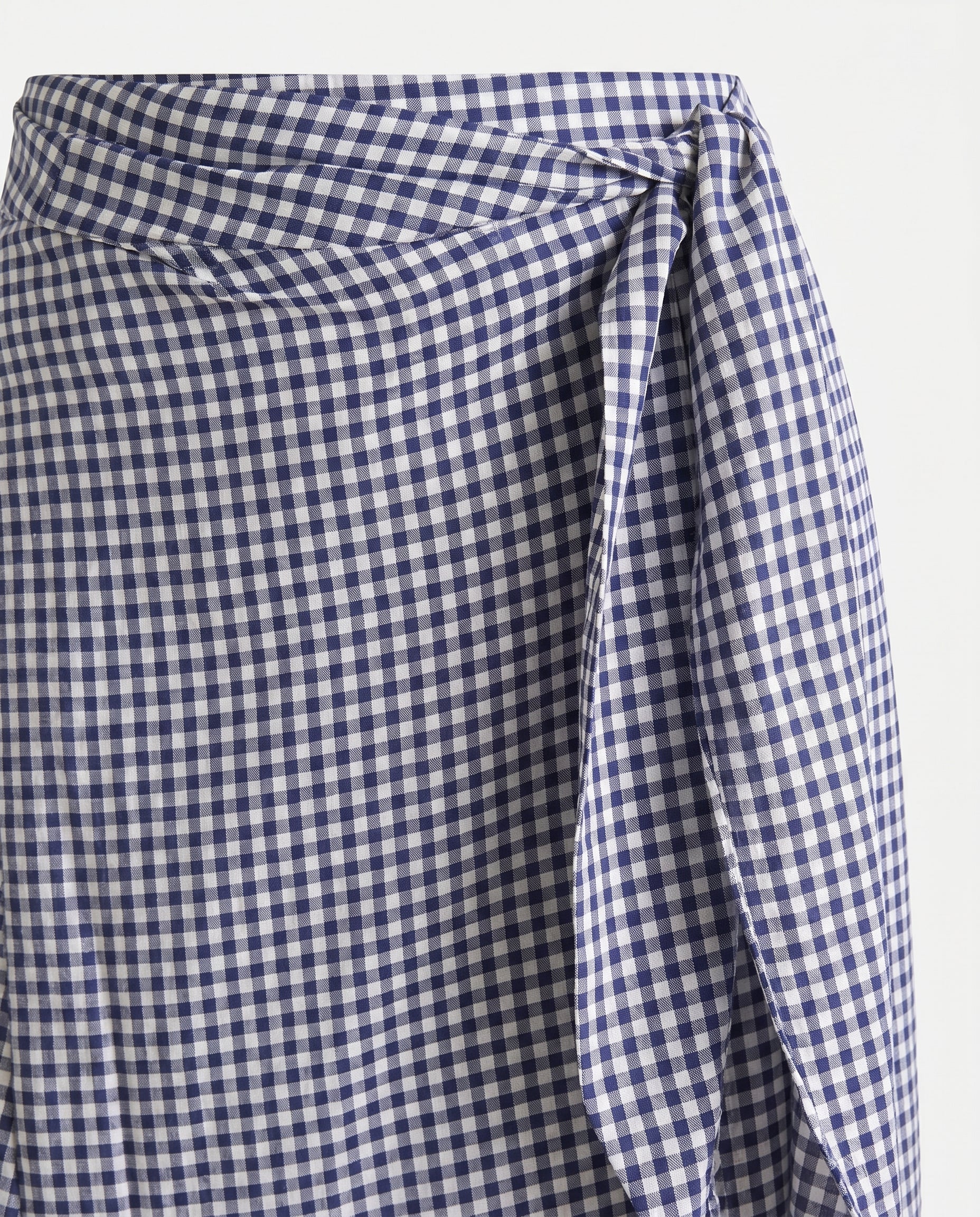 Checkered Long Skirt Navy Check