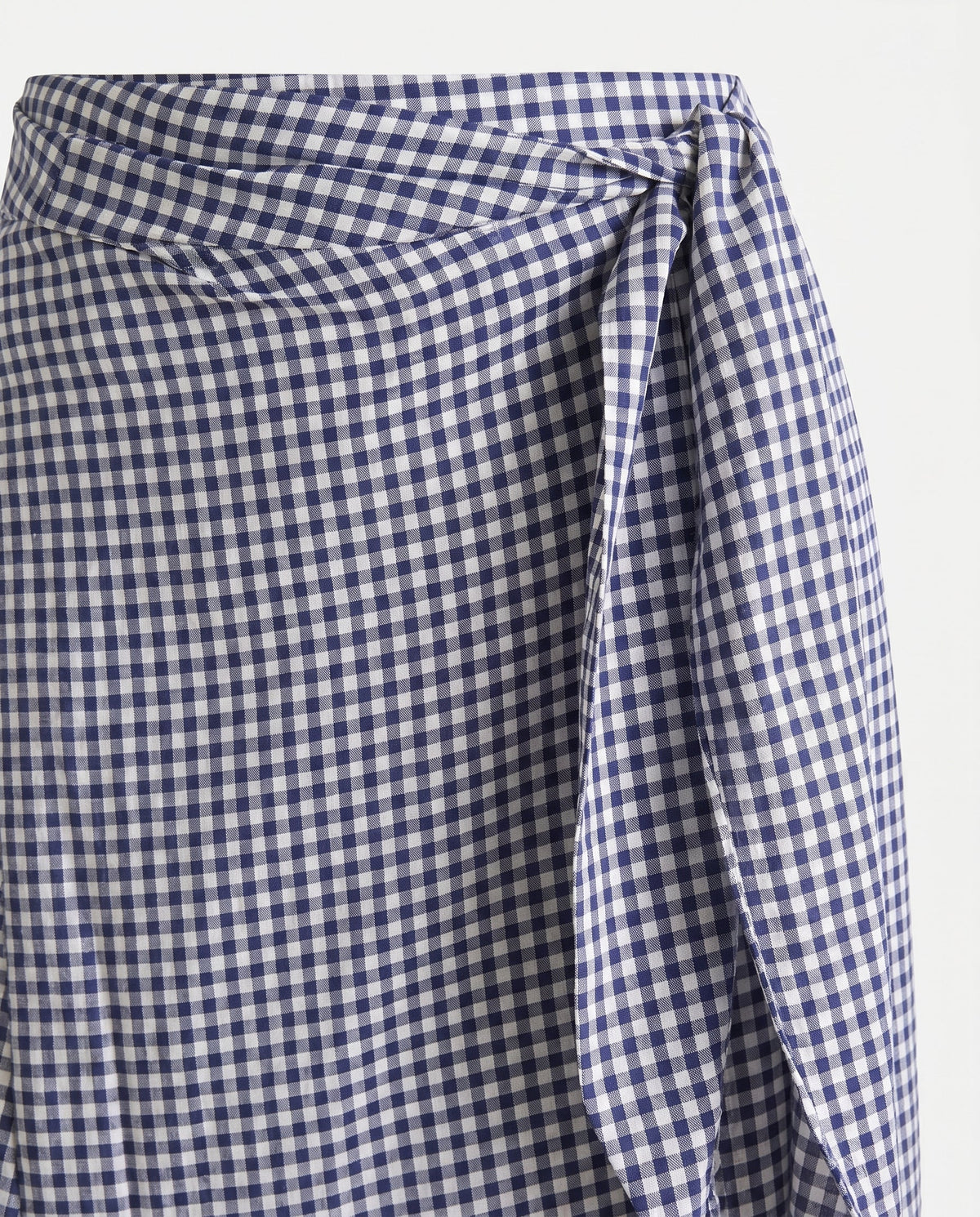 Checkered Long Skirt Navy Check audrey
