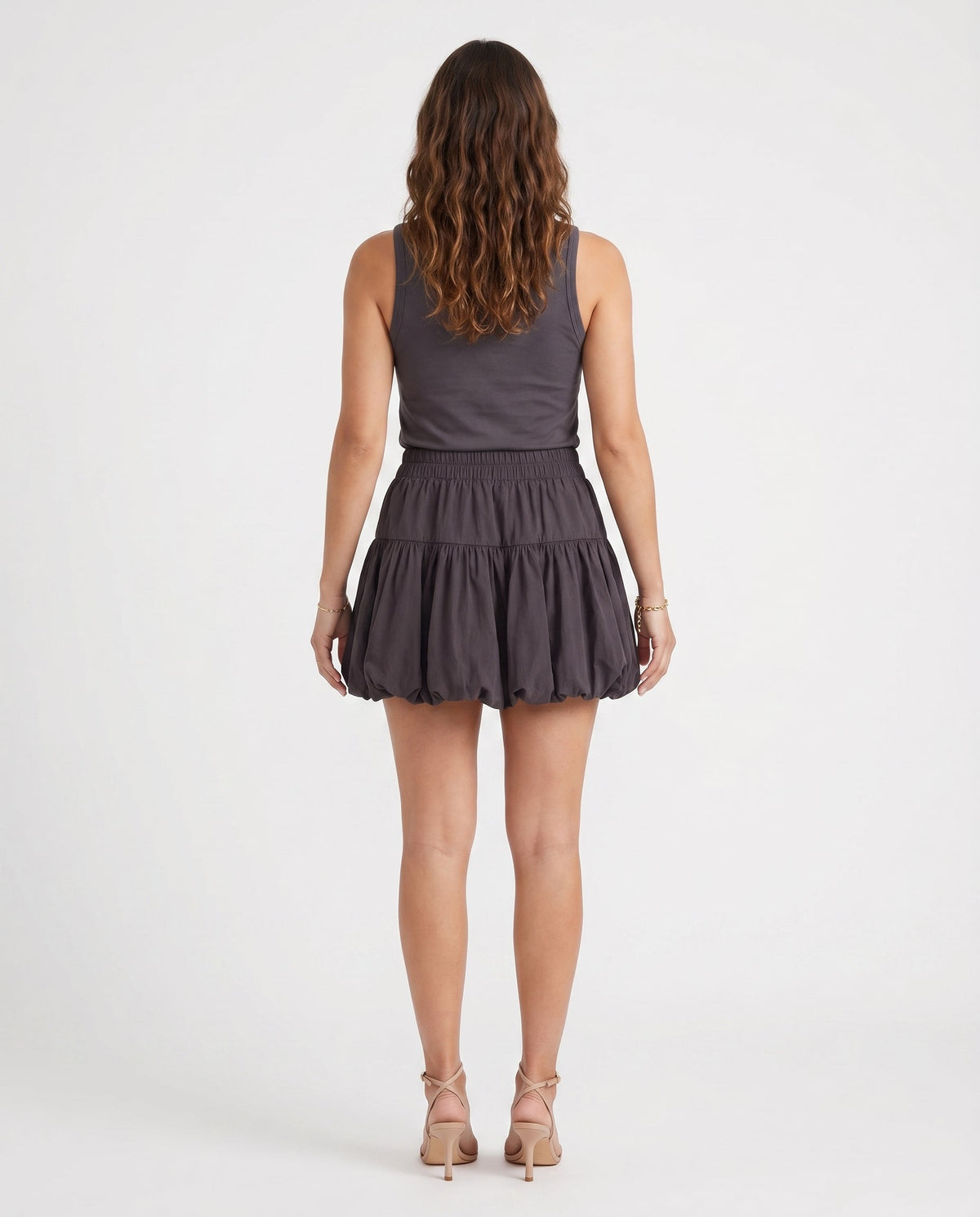 Drawstring Detail Mini Skirt Black SLOW HIGH