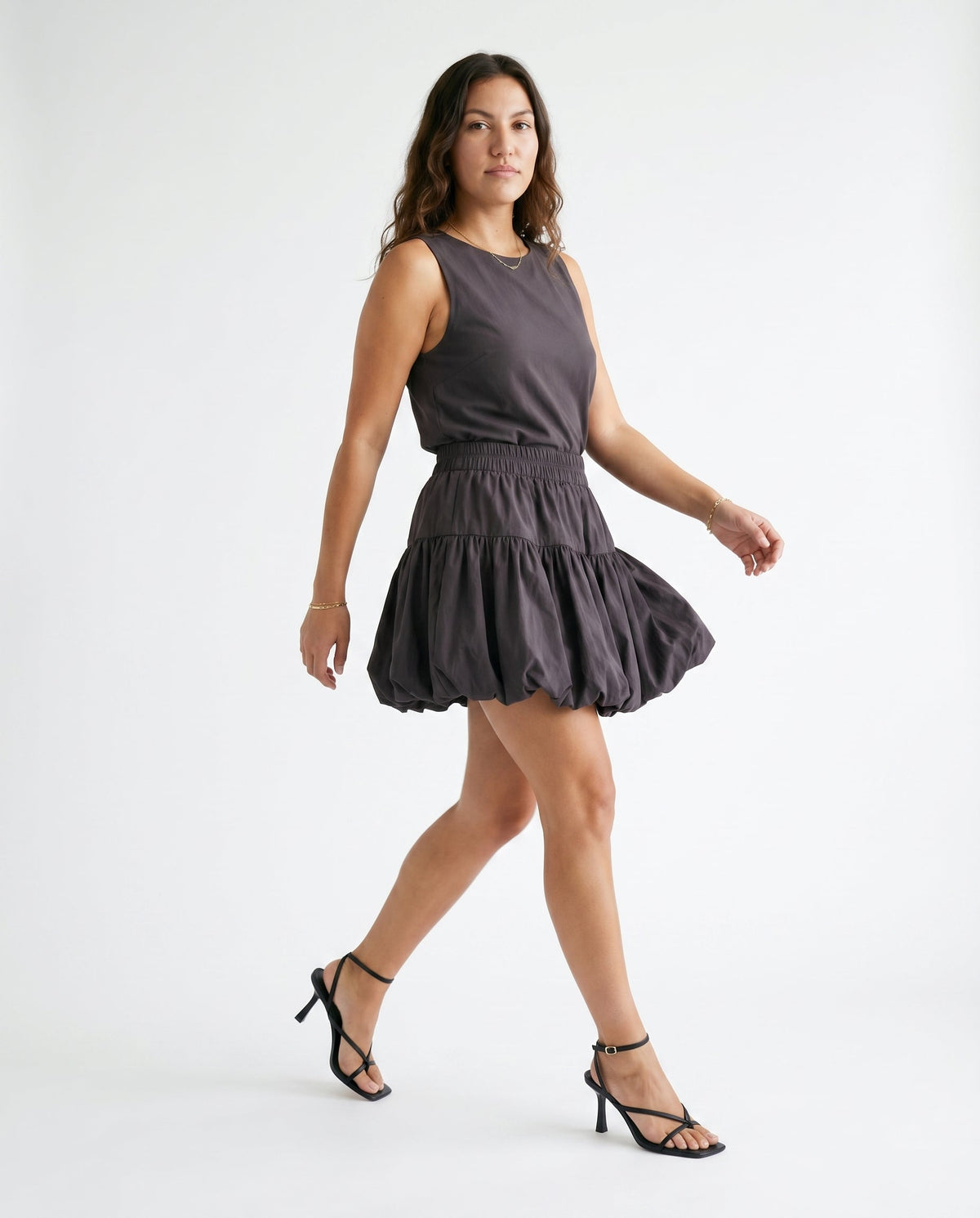 Drawstring Detail Mini Skirt Black SLOW HIGH