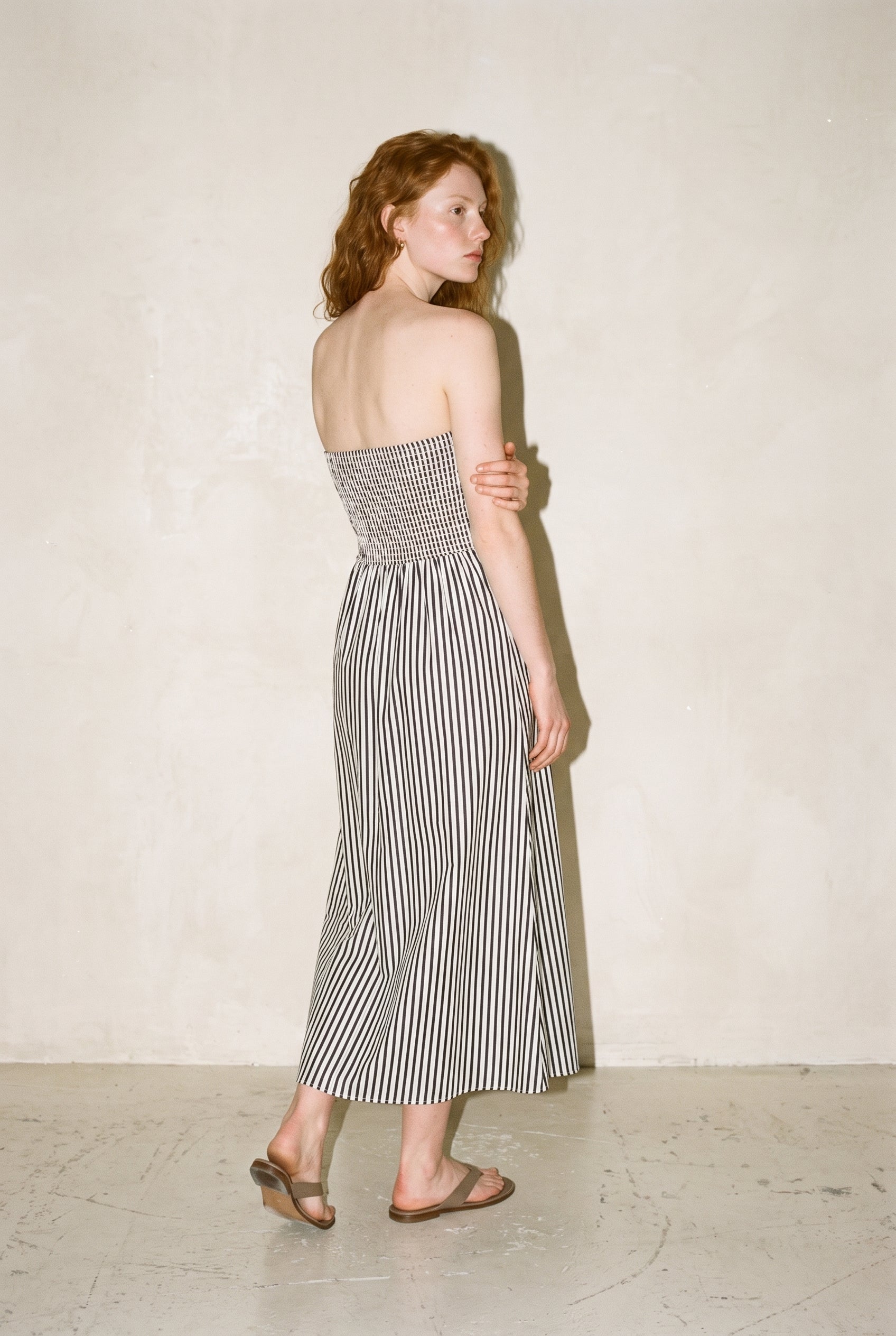 Robe de promenade blanc cassé
