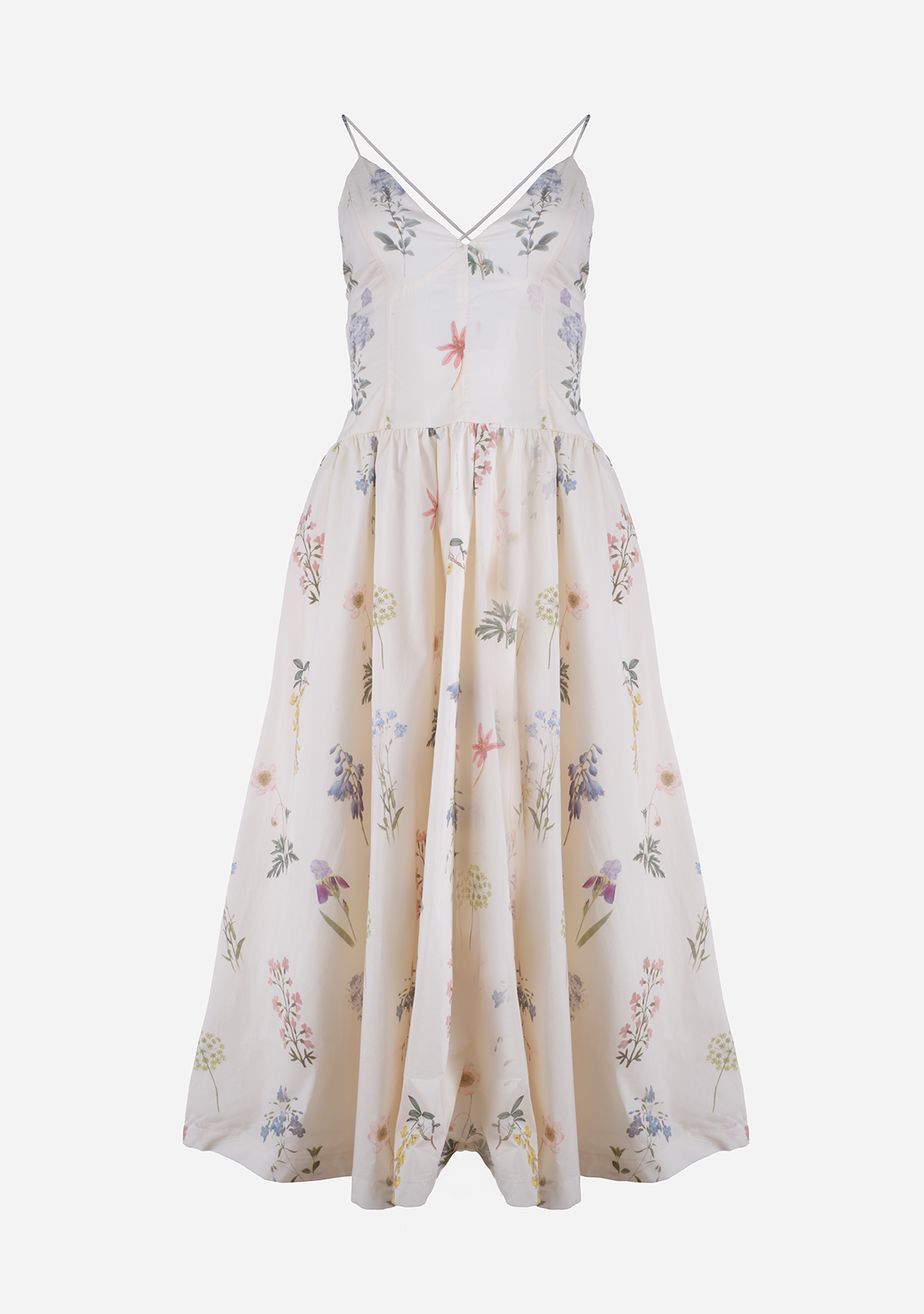 Bustier Cami Midi Dress Cream The Latest Scoop