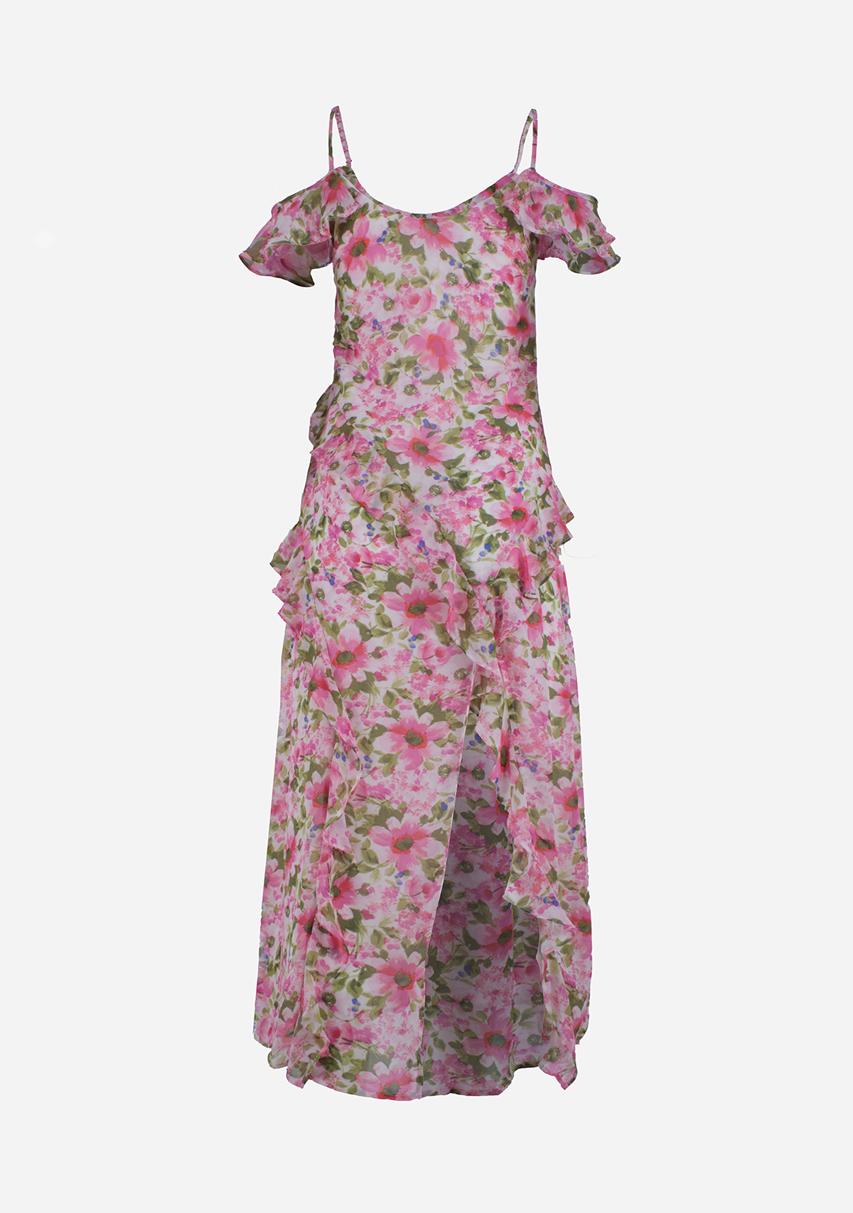 Rosalie Bloom Maxi Dress Carmine Rose