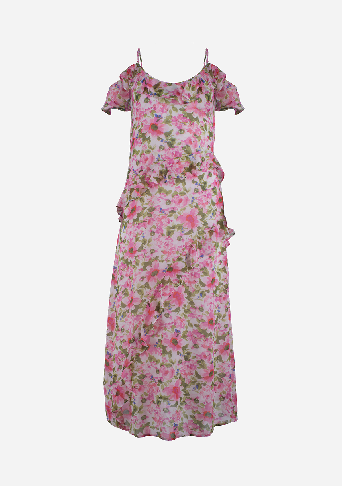 Rosalie Bloom Maxi Dress Carmine Rose