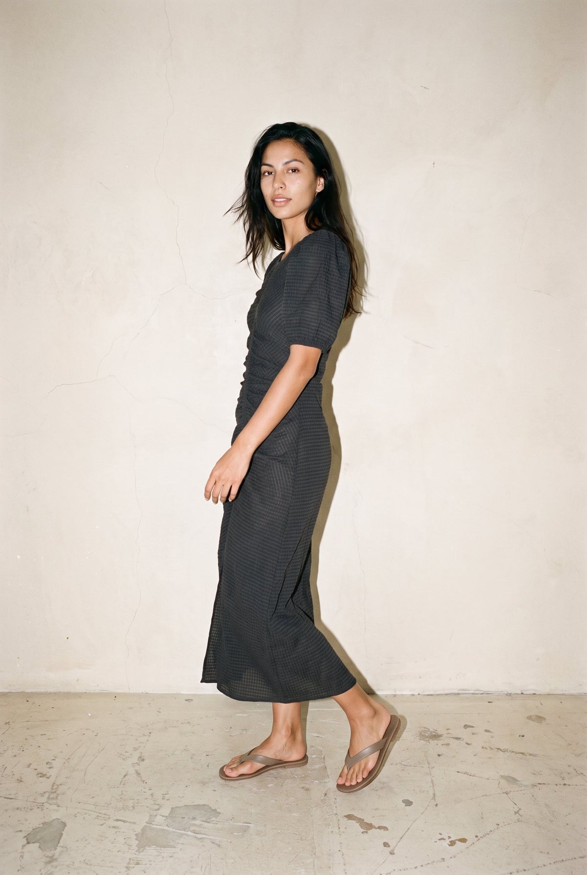 Open Structured Jersey Midi Dress Carbon Scotch & Soda