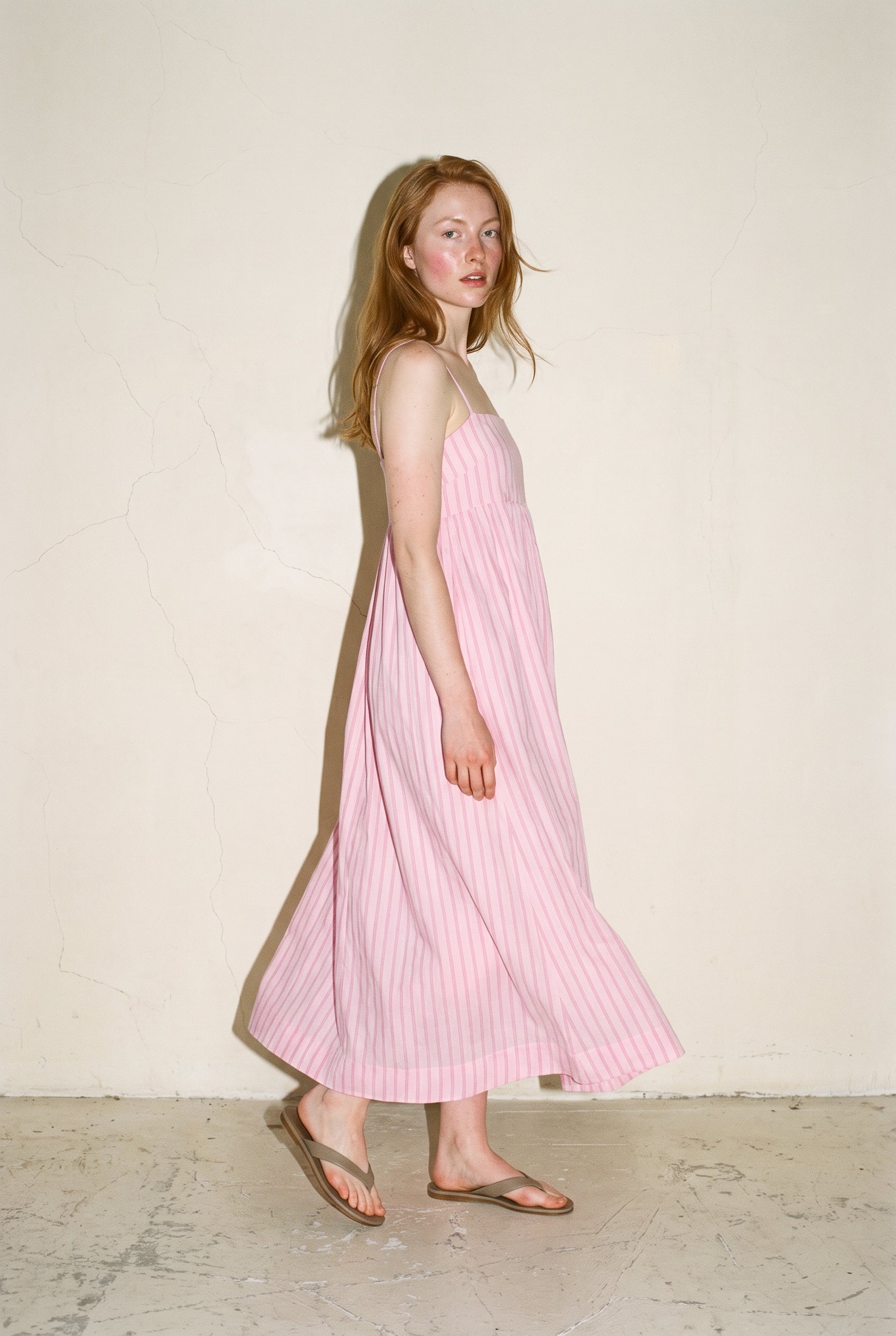 Jx Almira Linen Blend Long Dress Pink Lady Fiji Flower JJXX