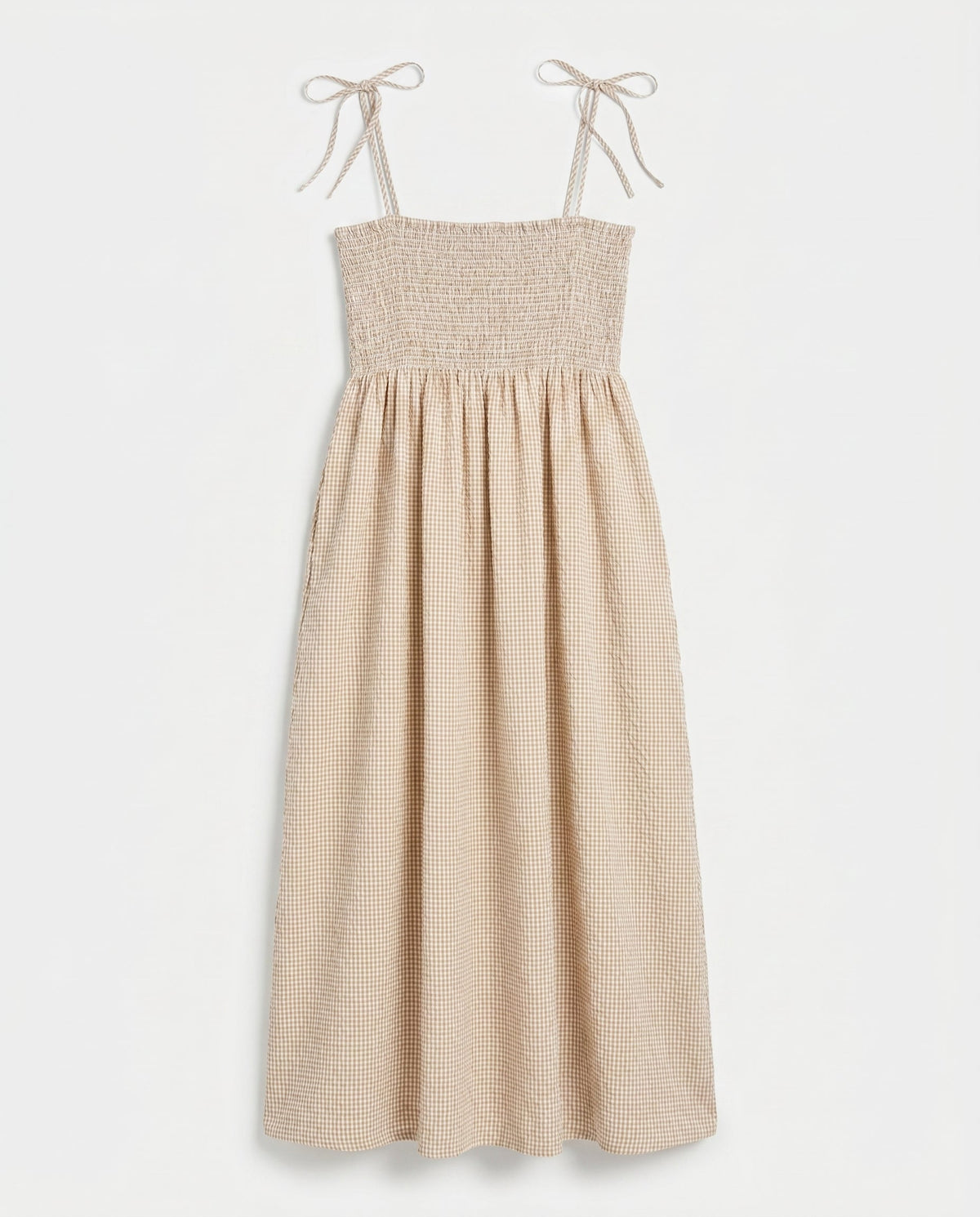 Jx zoe Seersucker Smock Strap Dress Cornstalk White JJXX