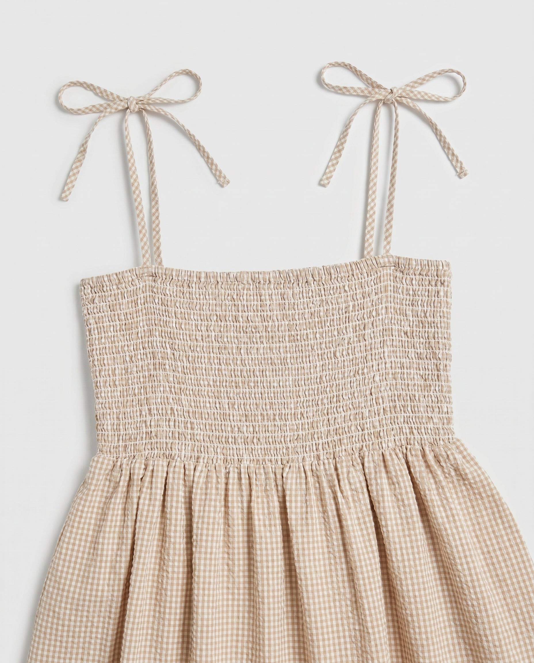 Jx zoe Seersucker Smock Strap Dress Cornstalk White
