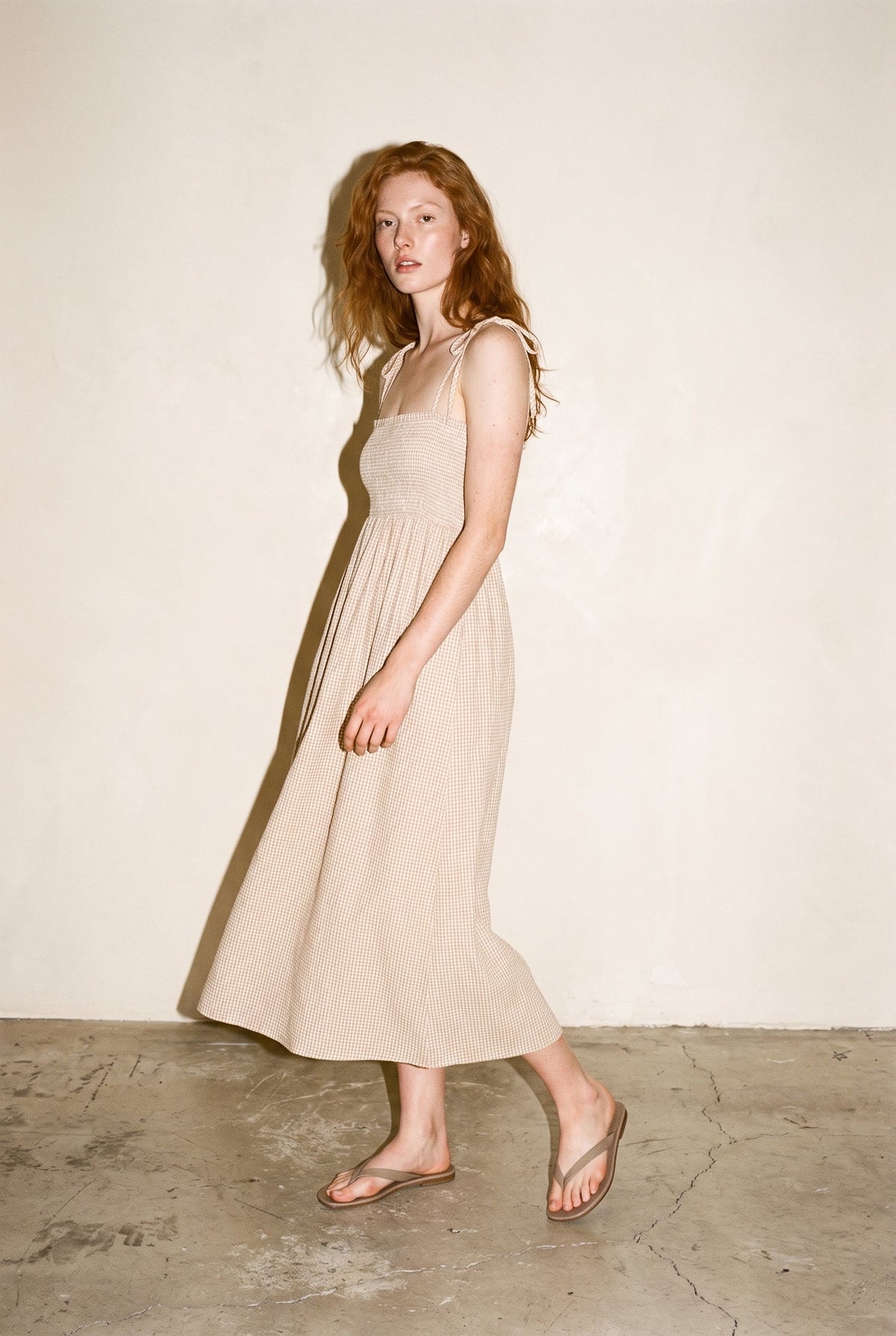 Jx zoe Seersucker Smock Strap Dress Cornstalk White JJXX