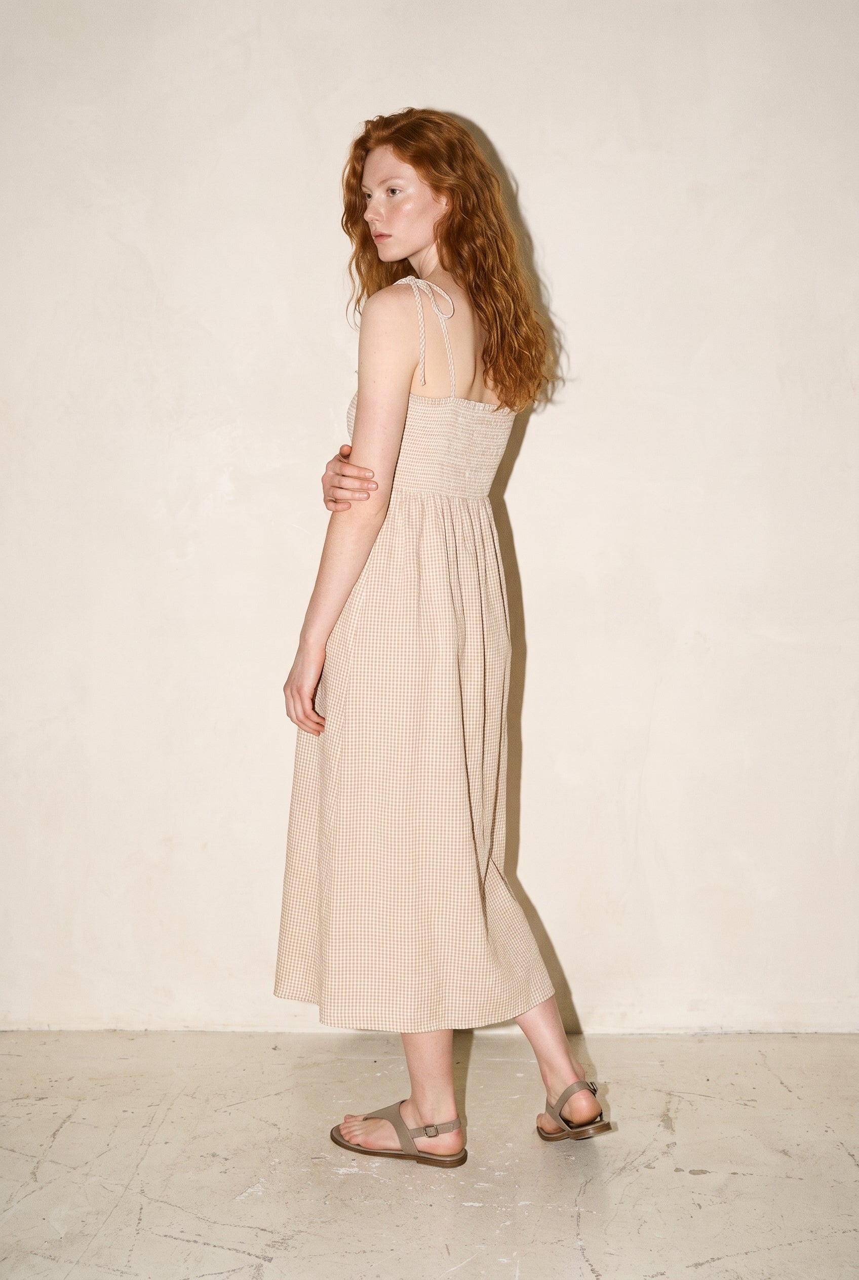 Jx zoe Seersucker Smock Strap Dress Cornstalk White JJXX