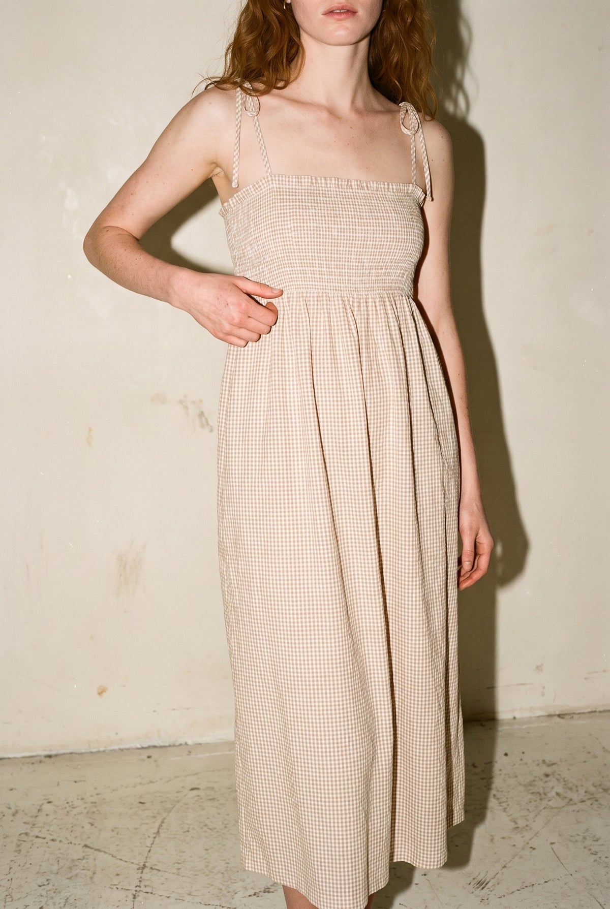 Jx zoe Seersucker Smock Strap Dress Cornstalk White JJXX