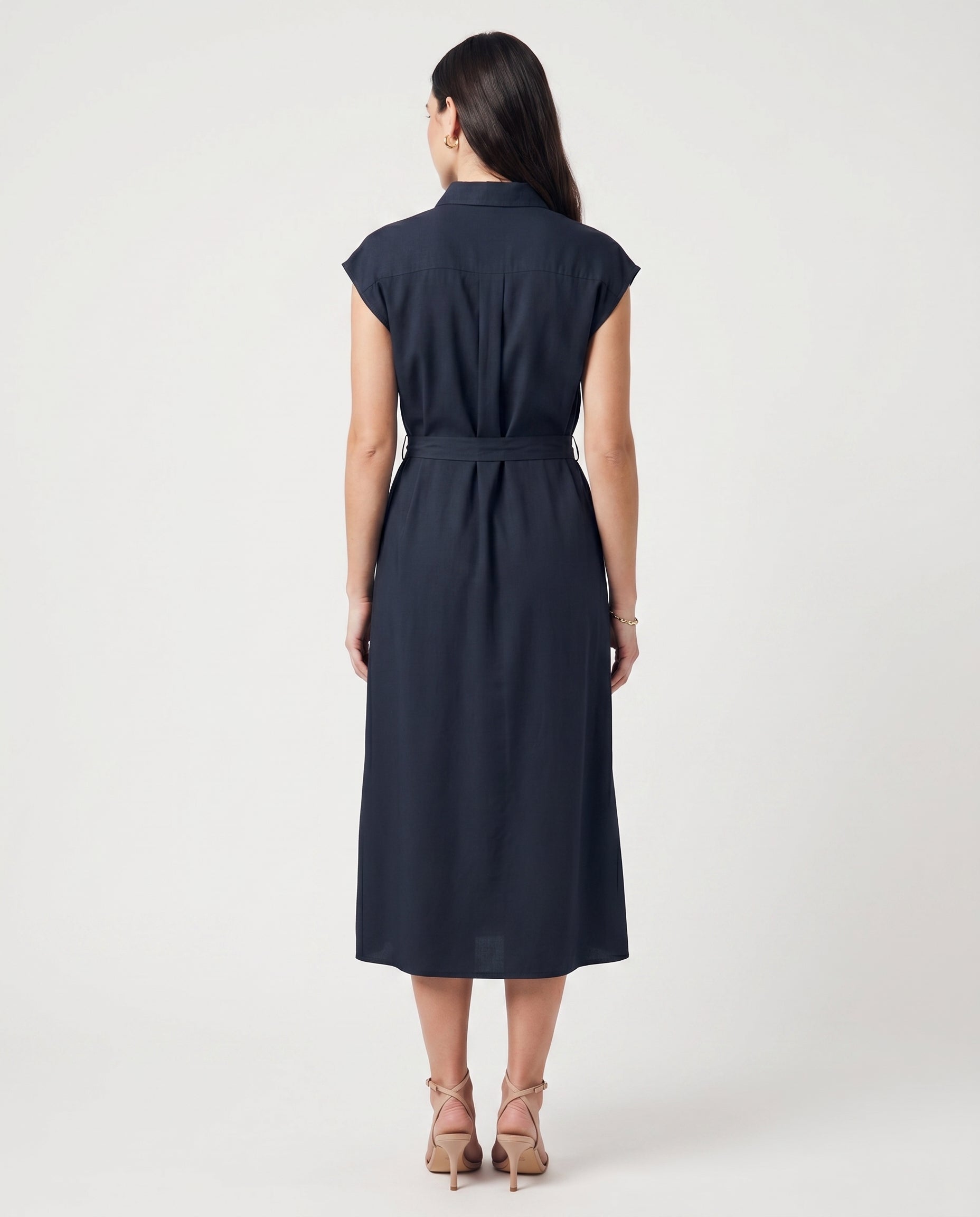 Vm Mymilo Calf Shirt Dress Navy Blazer